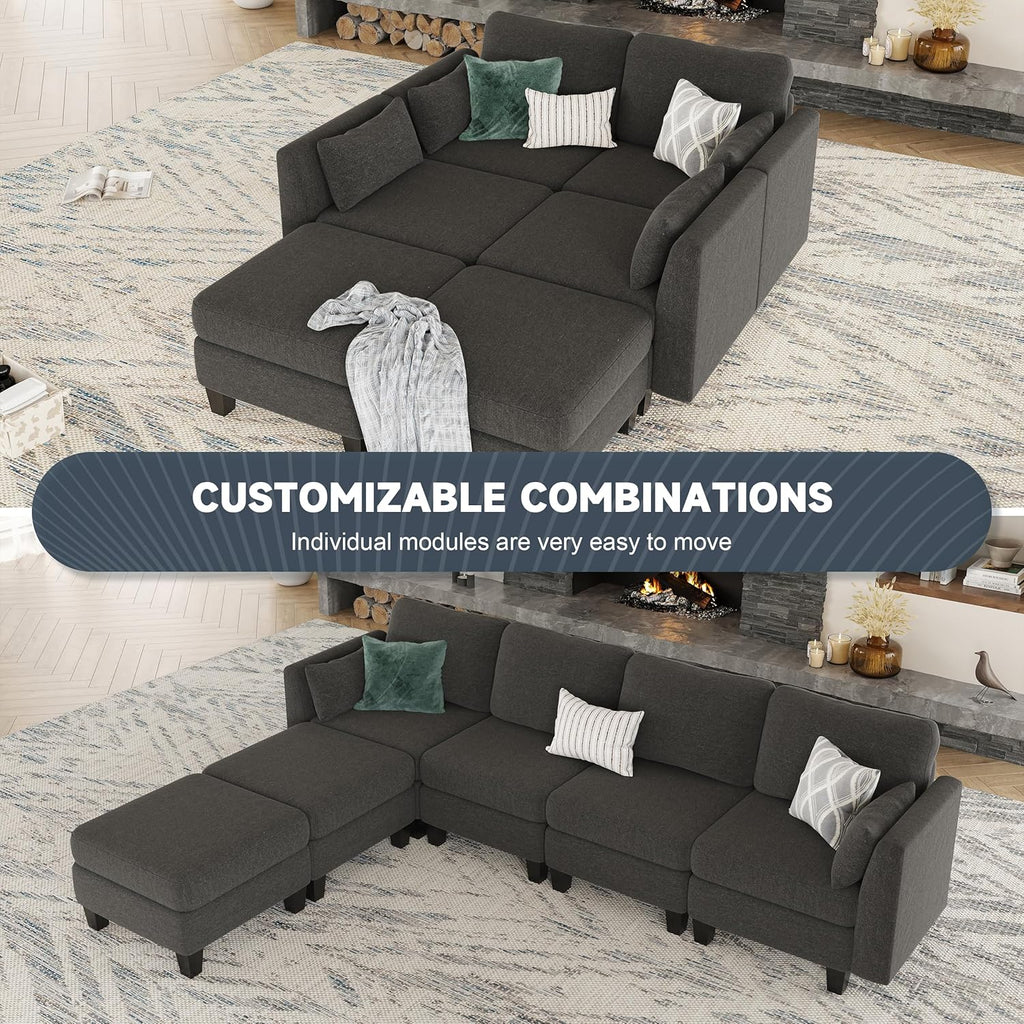 Modular Sectional Sof Convertible U Shaped Sofa Couch with High Density Memory Foam