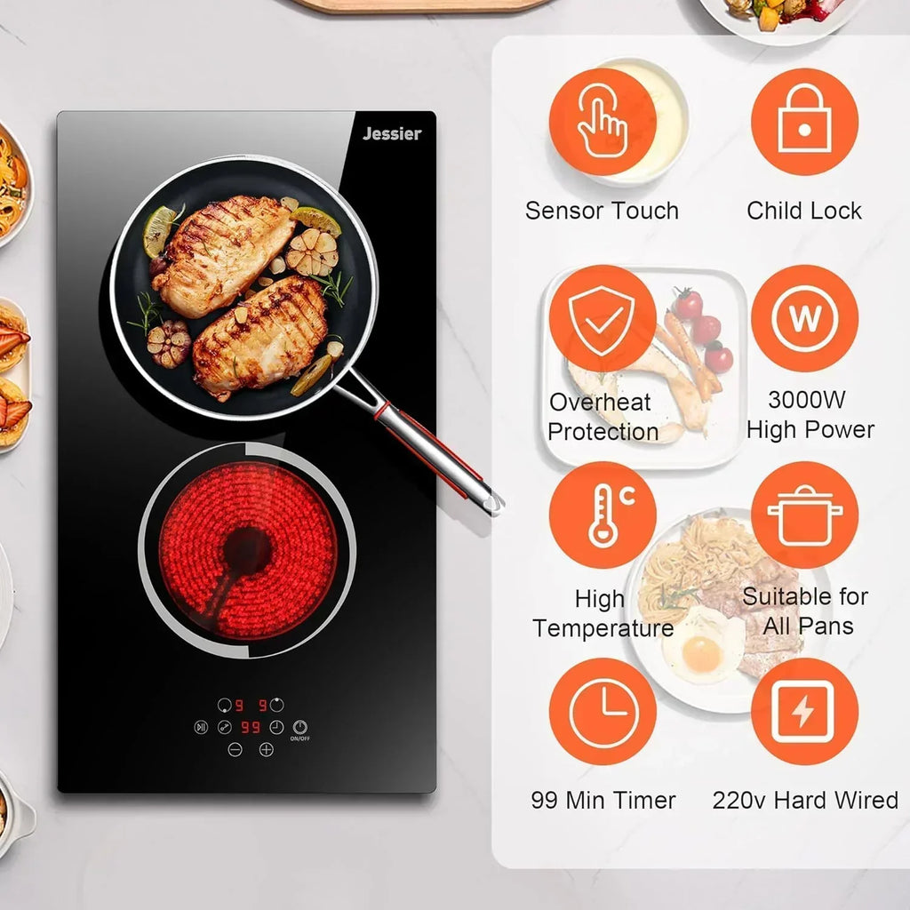Electric Cooktop 30 Inch - 5 Burners Built-in Ceramic Cooktop 30 Electric Stove Top