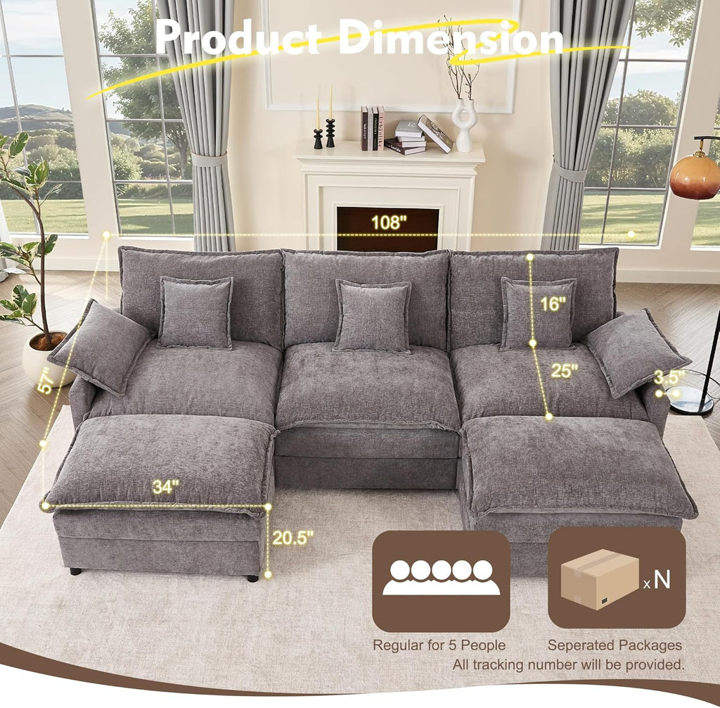 108 U-shaped sofa modular sofa Comfortable cloud sofa