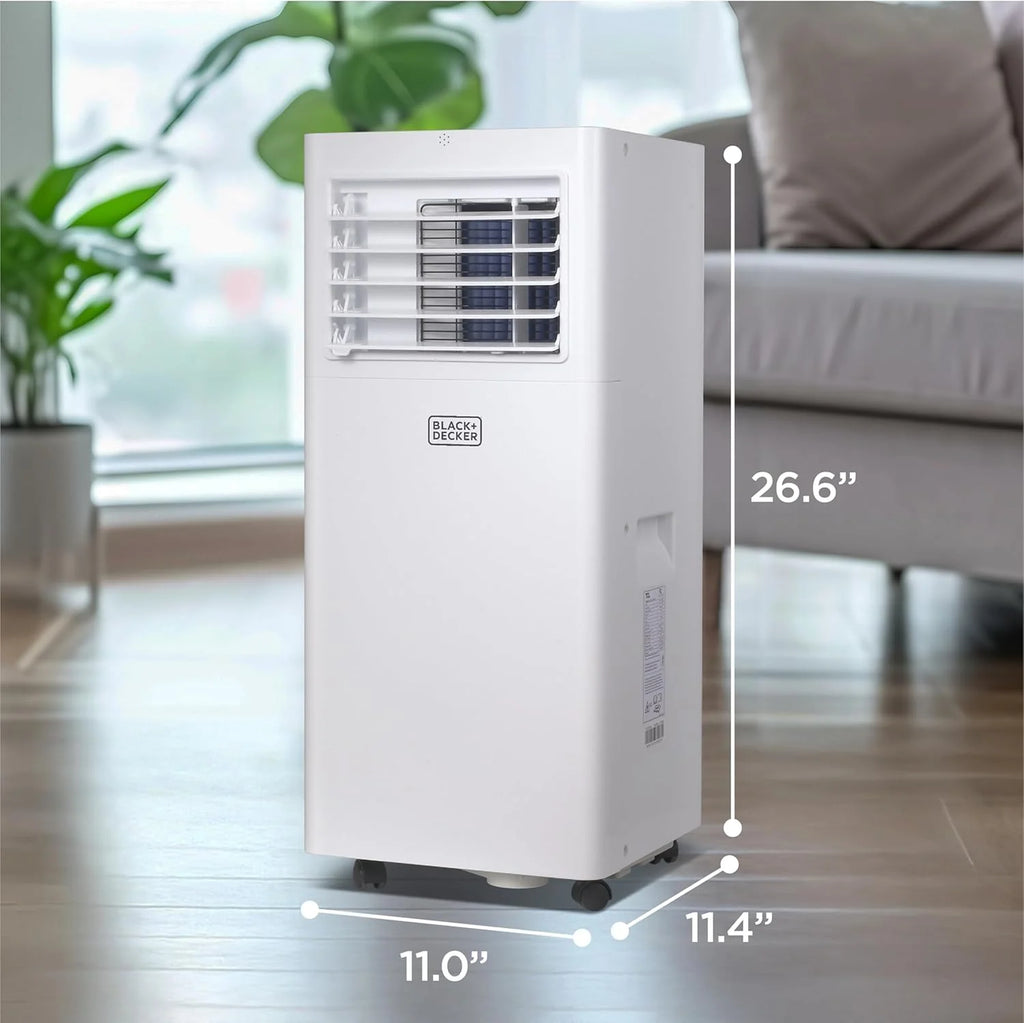 BLACK+DECKER 10,000 BTU Portable Air Conditioner for Rooms up to 450 Sq. with Remote Control, White
