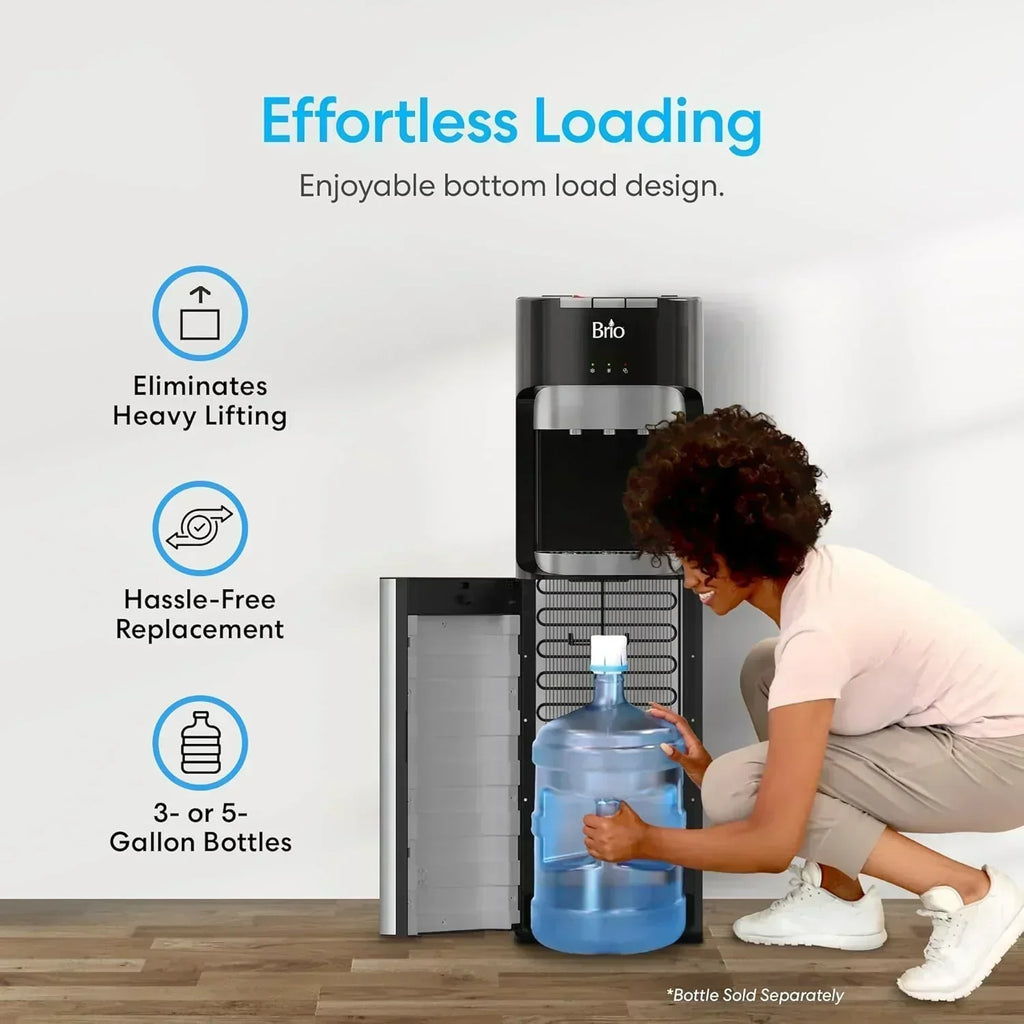 Bottom Loading Water Cooler Dispenser for 5 Gallon Bottles 3 Temperatures with Hot Room Cold Spouts
