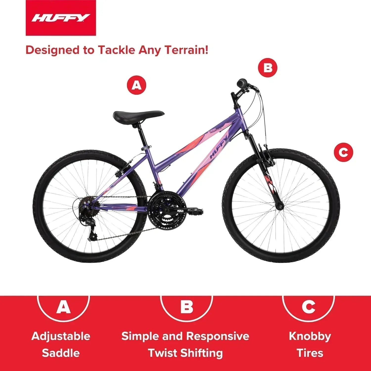 Huffy Stone Mountain Hardtail Mountain Bike for Boys/Girls/Men/Women 20/24/26 Sizes