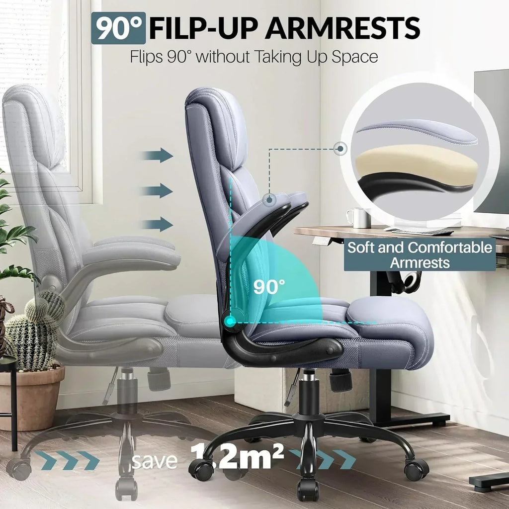 Office Chair Large High-Foot Computer Desk Chair Chair Lumbar Support Rotating Computer Chair