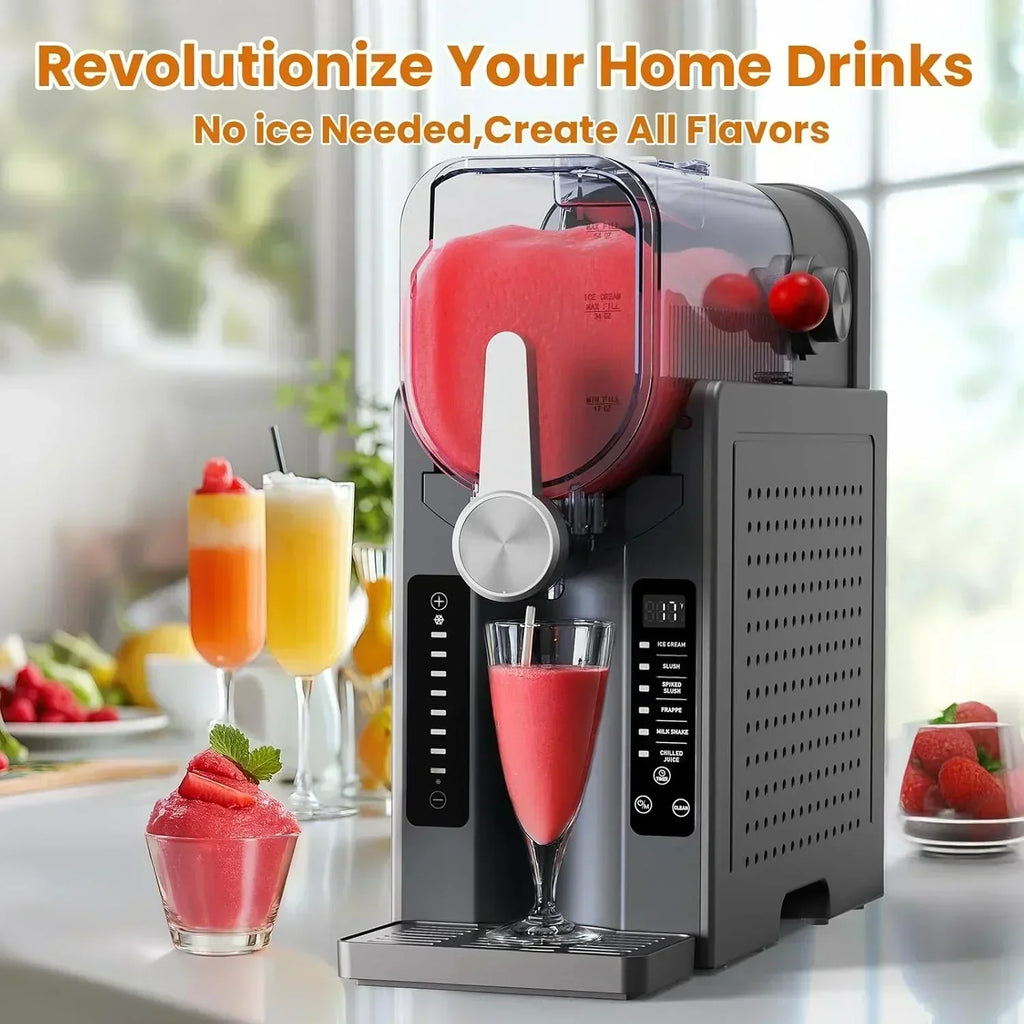 Slushie Machine Professional Frozen Drink Maker No Ice Needed Slushy Machine with LED Display