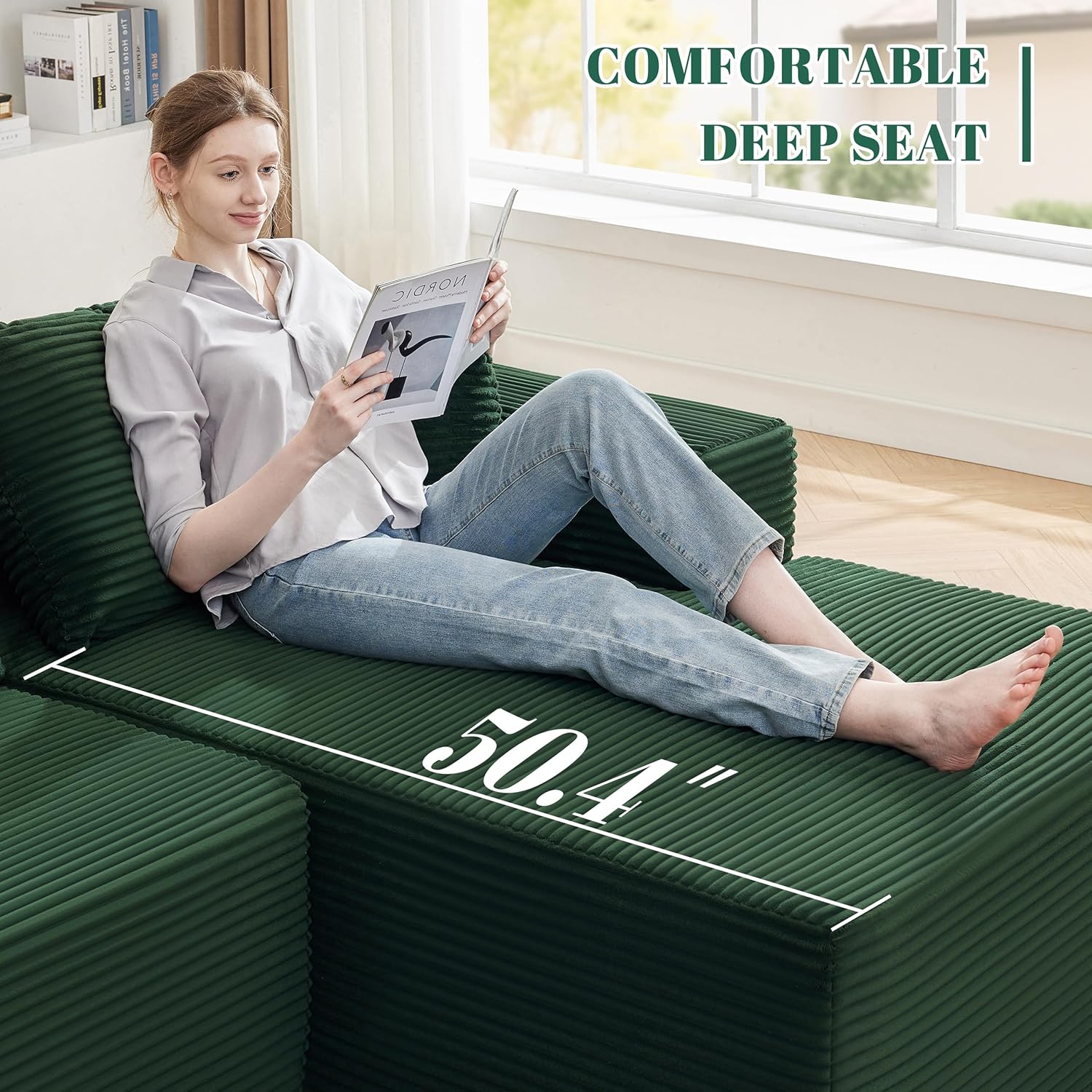 110-inch cloud sofa boneless sofa in the living room modular sofa with deep seats