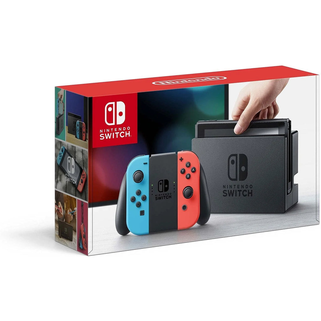 Nintendo Switch Neon Red and Neon Blue Joy-Con (Renewed)
