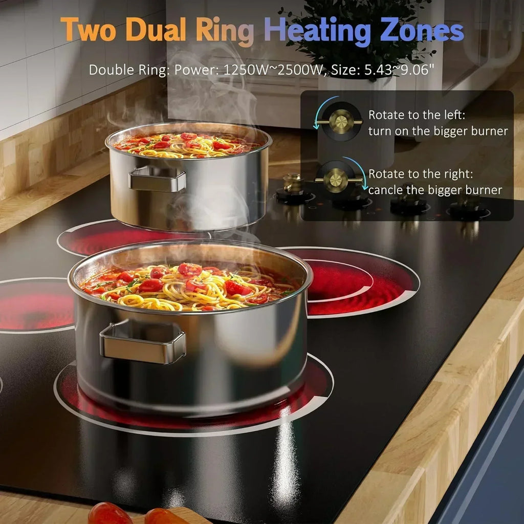 Electric Cooktop 30 Inch - 5 Burners Built-in Ceramic Cooktop 30 Electric Stove Top