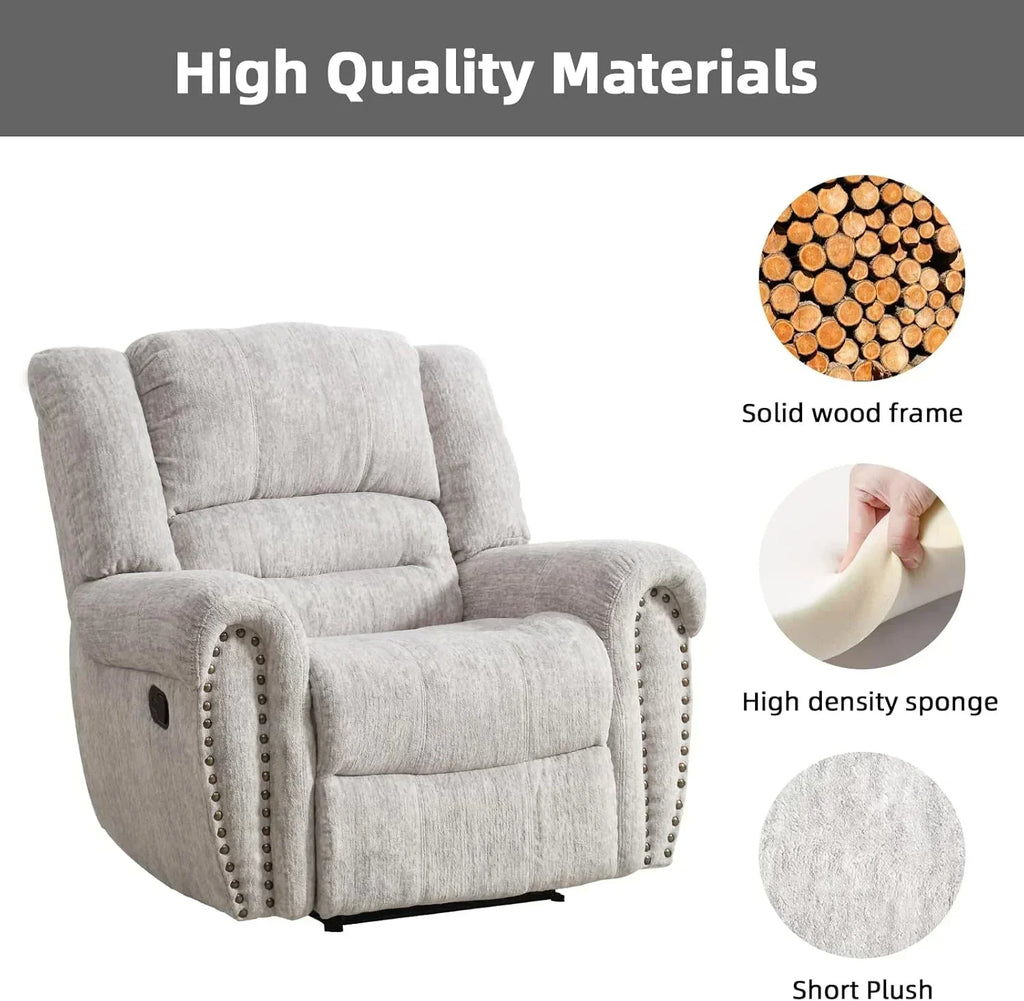 Leather recliner classic traditional manual recliner single sofa for living room