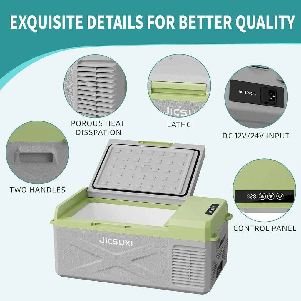 12V Car Refrigerator 17 Quart Portable Freezer 12 Car Fridge -4F~68F Compressor Electric Cooler