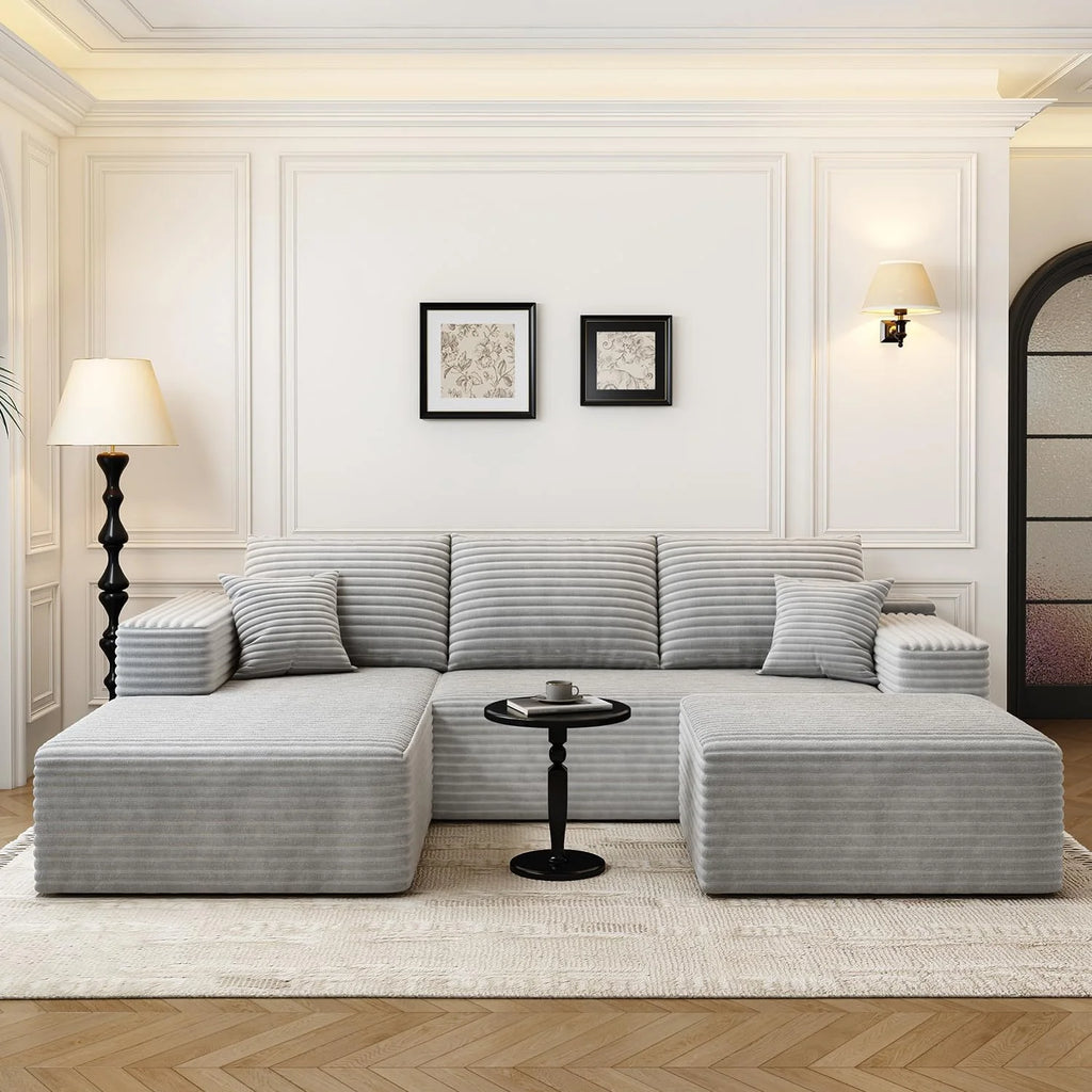 107.5 Cloud Modular Sectional Sofa Couch with L-Shape Chaise,Modern Minimalist Upholstered Couches