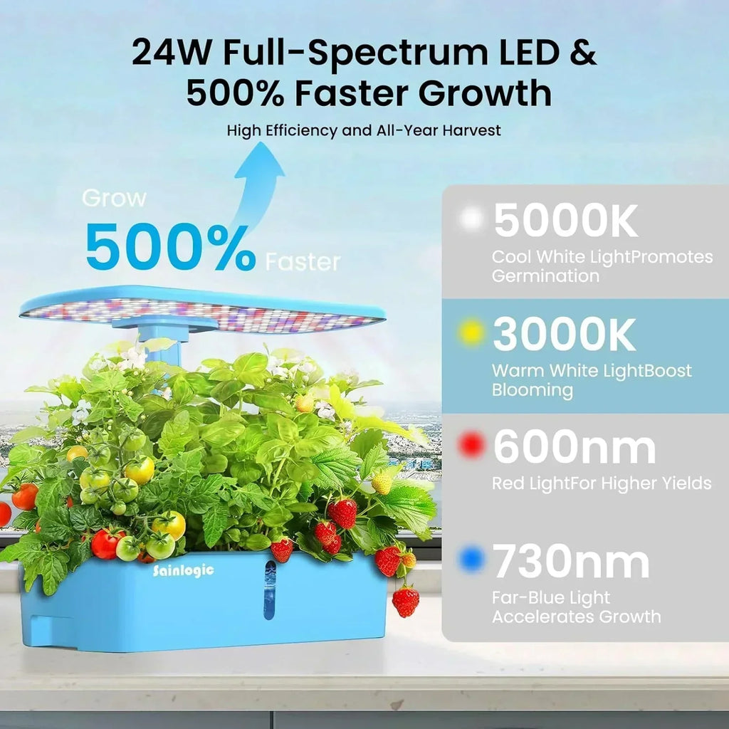 Hydroponic Planting System Kit 12 Watering Planters Smart Indoor Garden with APP