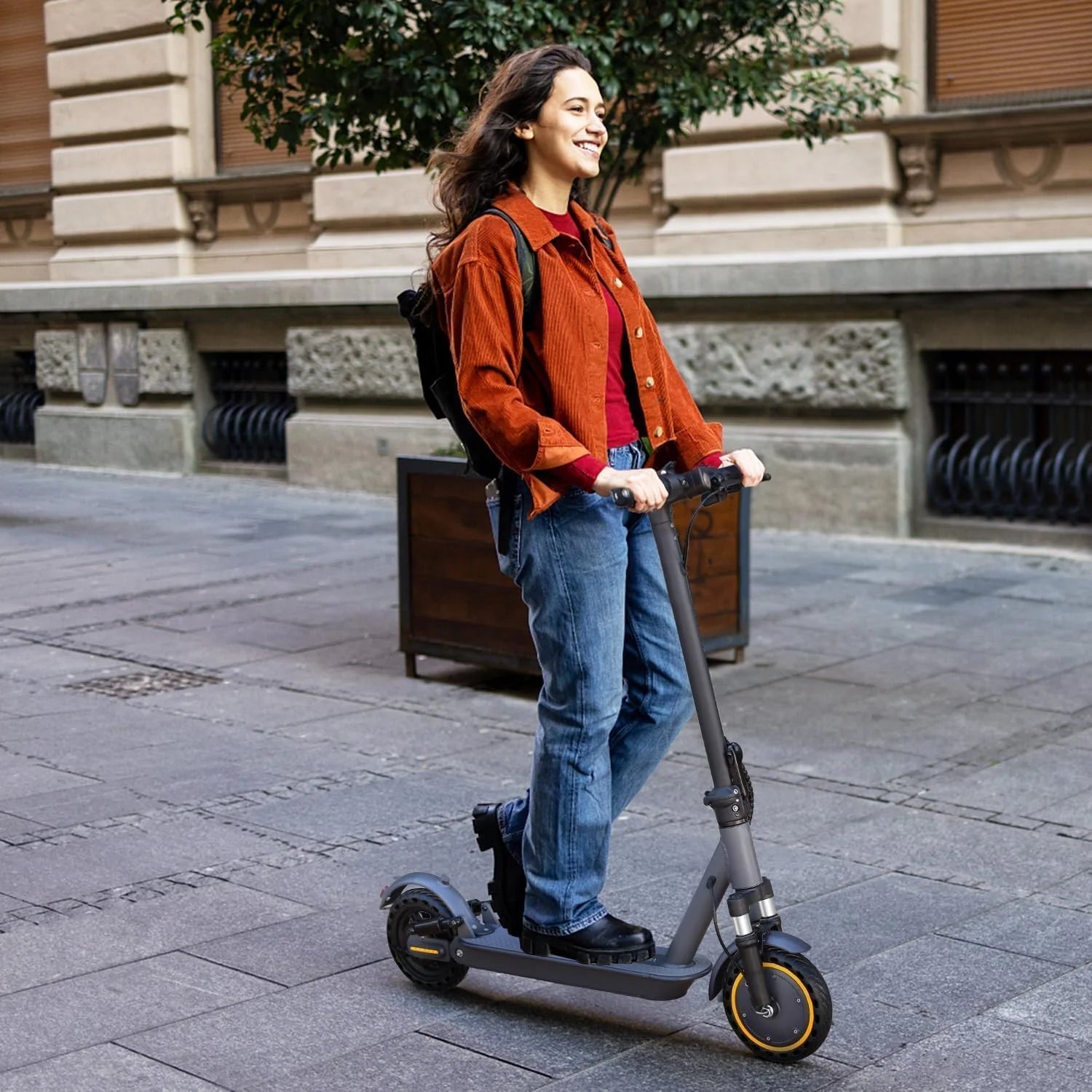 Electric Scooter, 350W/500W Powerful Motor, 8.5/10 Solid Tires, 19/22Mph, 28/21/12 Miles Range,Dual Braking
