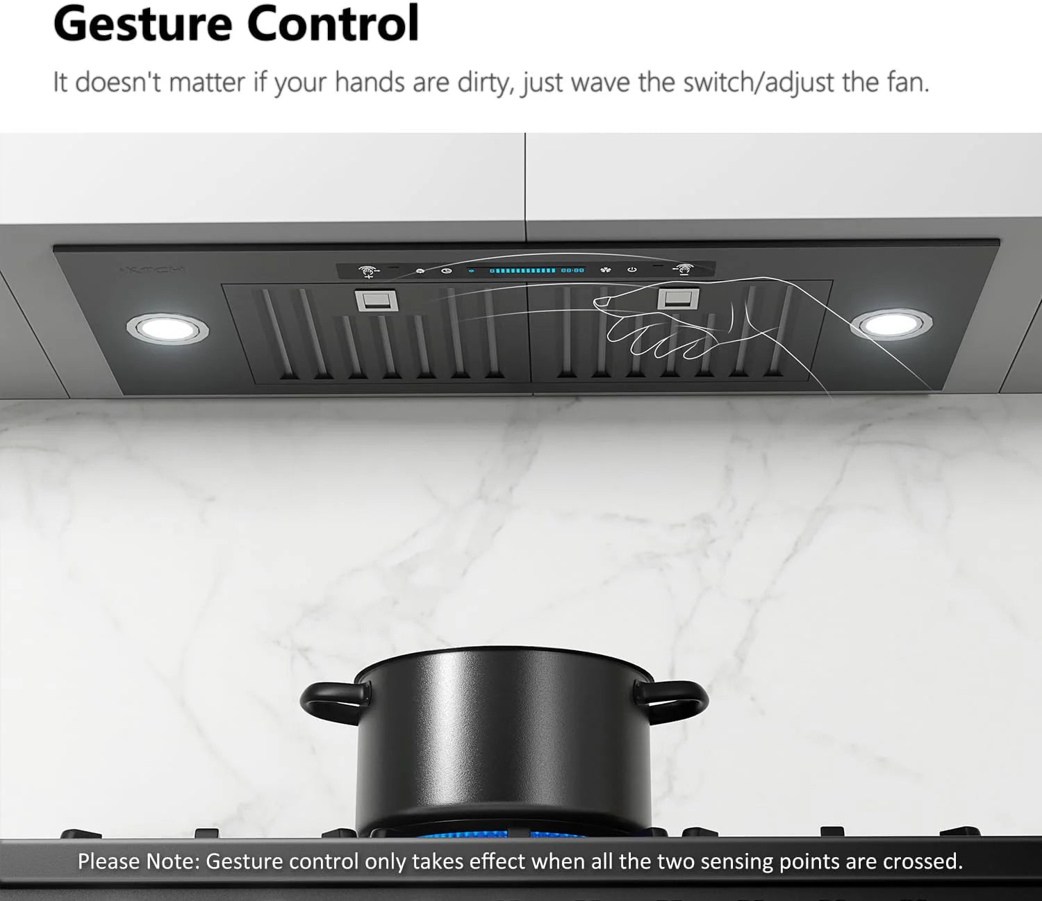 IKTCH 30 Built-in/Plug-in Range Hood 900 CFM, Ducted/Ductless Convertible Ducted, Stainless Steel Kitchen Range Hood