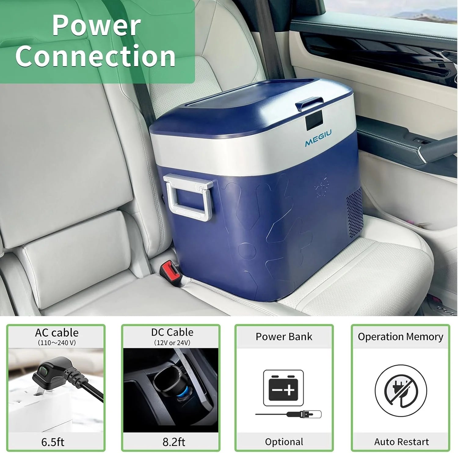 Car Fridge Portable 12 Volt Refrigerator 23 Quart (22 Liter) Freezer Compressor Cooler 12V/24V DC
