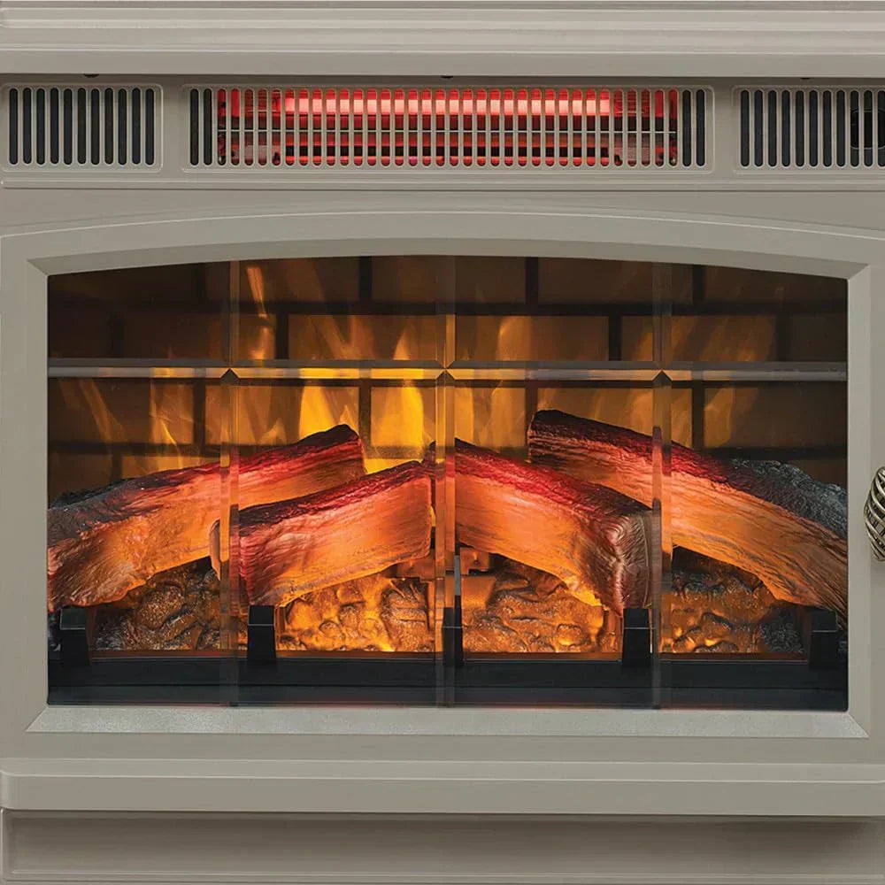 Freestanding Electric Fireplace Stove Heater with 3D Flame Effect for 1000 Sq. Ft
