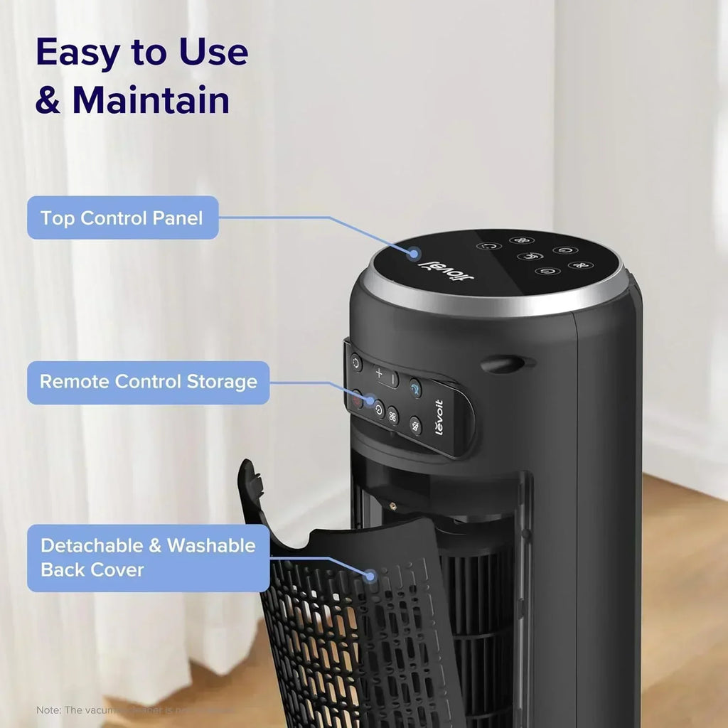 LEVOIT Tower Fan for Bedroom Standing Fan with 28dB Quiet for Sleep Remoter 12H Timer