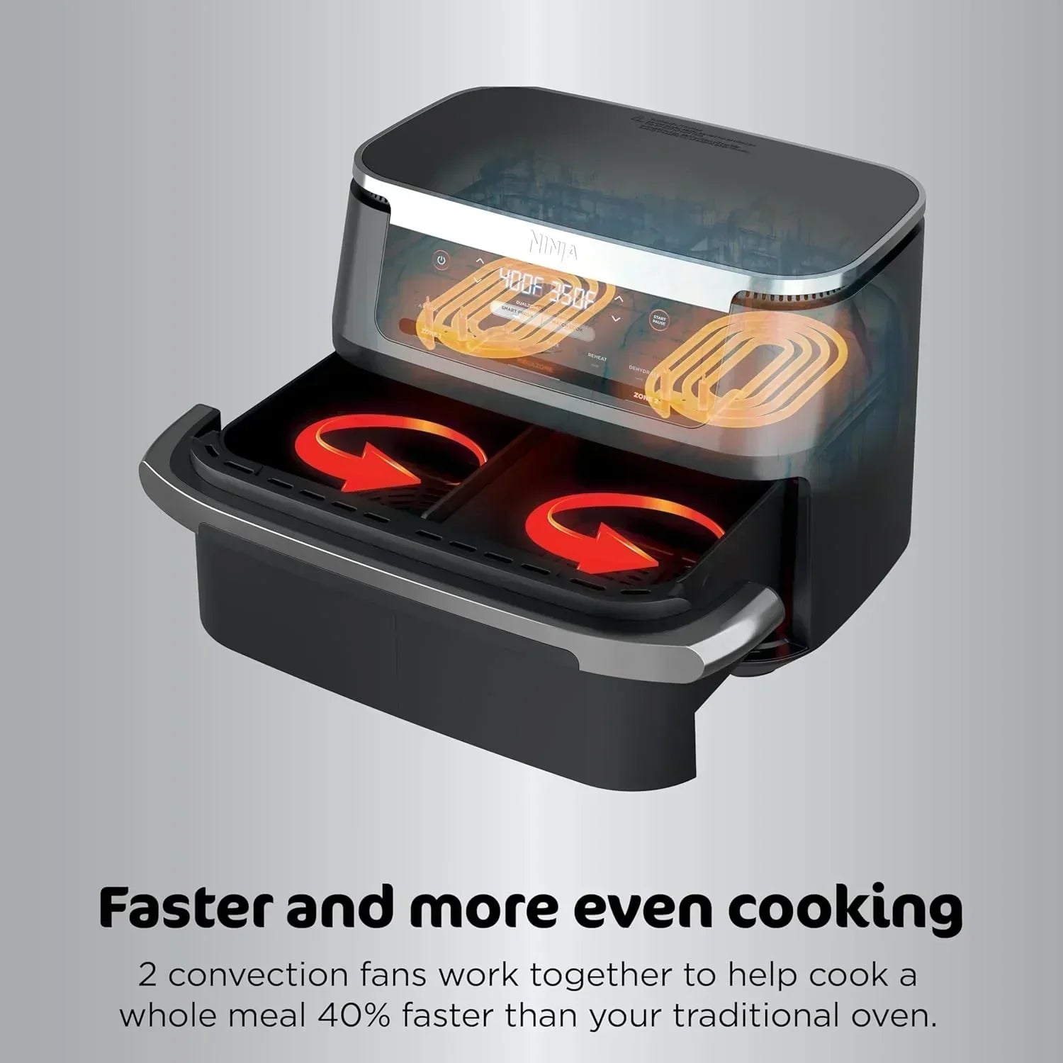 Ninja Foodi 6-in-1 FlexBasket Air Fryer with 7 QT MegaZone Basket Divider for Large Proteins