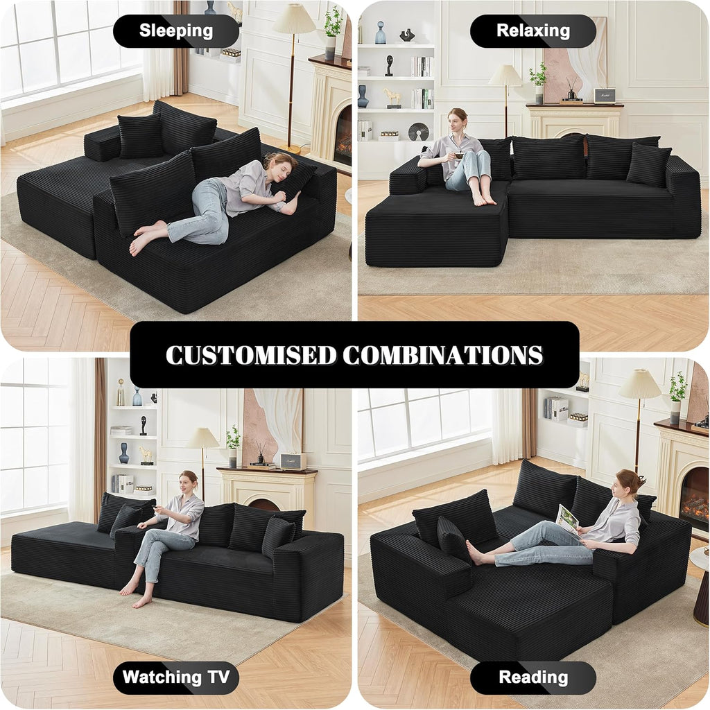 110-inch cloud sofa boneless sofa in the living room modular sofa with deep seats