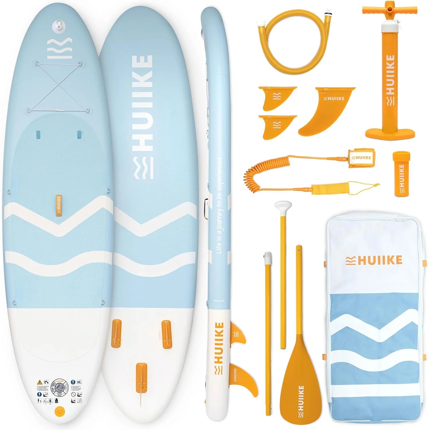 HUIIKE Inflatable Paddle Board for Adults with Accessories Included, Oar, Fins, Pump. Stand Up Paddleboard