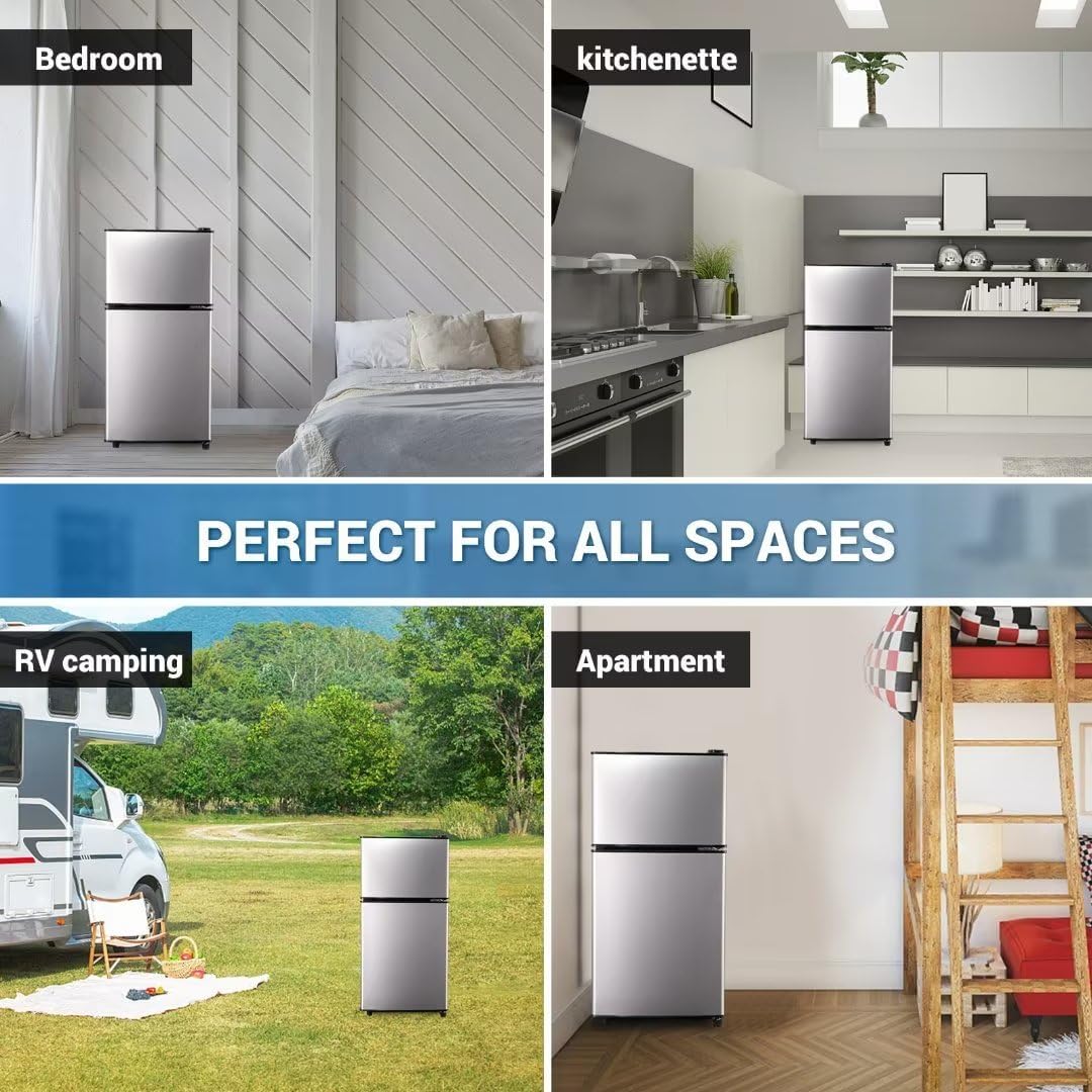 Apartment Size Refrigerator 3.5 Cu.Ft Small Refrigerator with Freezer Suitable for Home