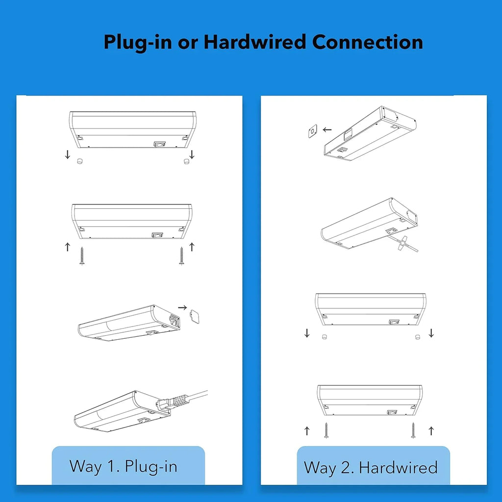 Smart under-cabinet lighting strip white and color-changing dimmable