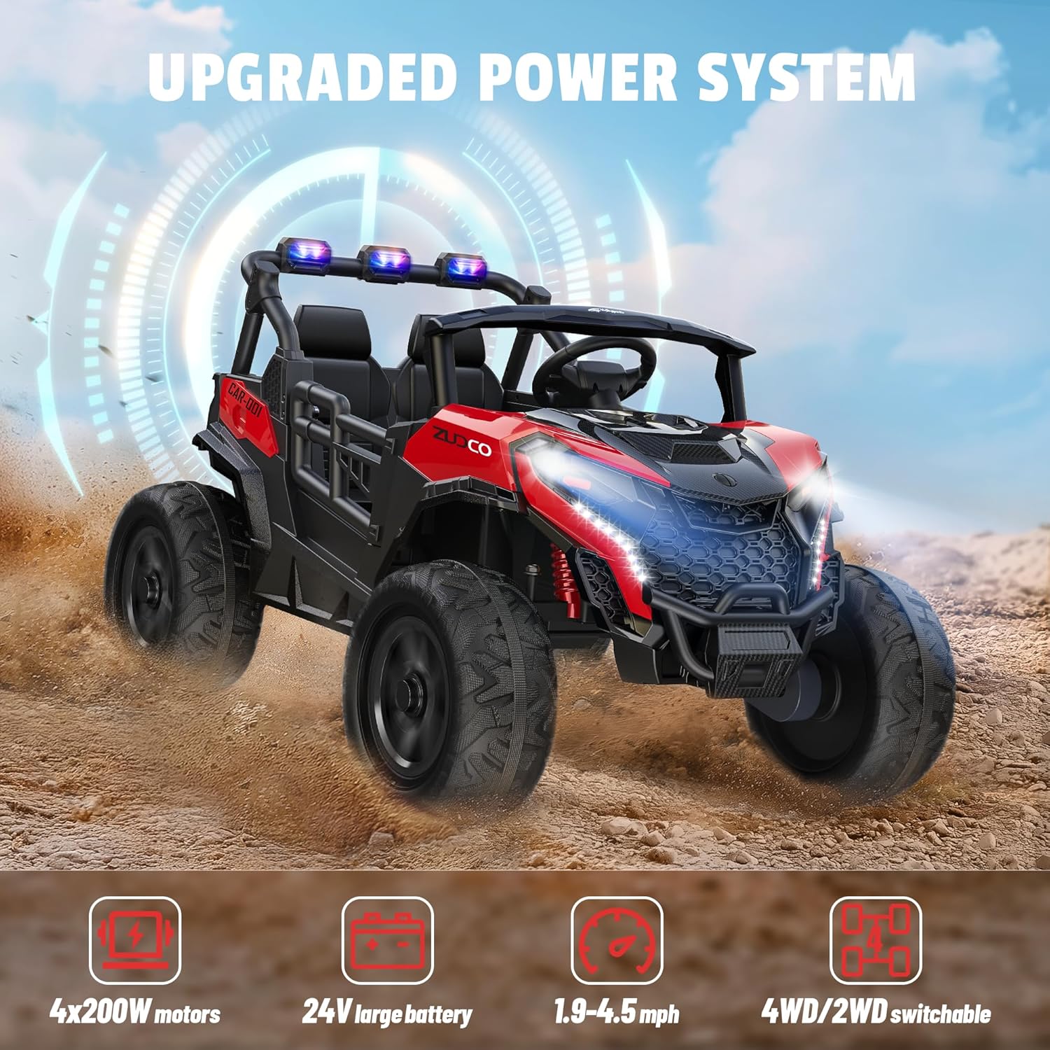 Pink all-terrain car travel electric toy truck