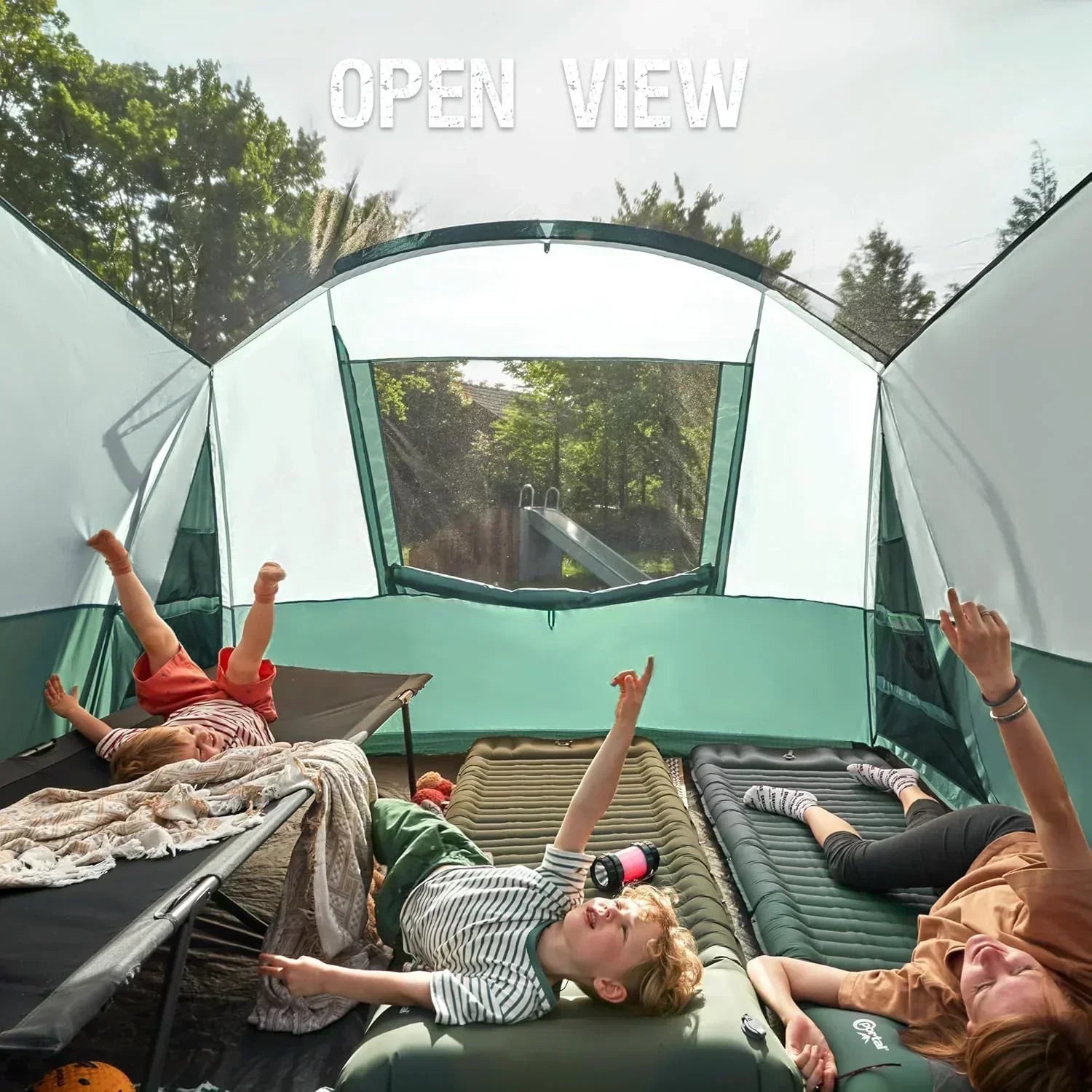 PORTAL 6/8/10 Person Family Camping Tent with Screen Room Water Resistant Big Tunnel Tent