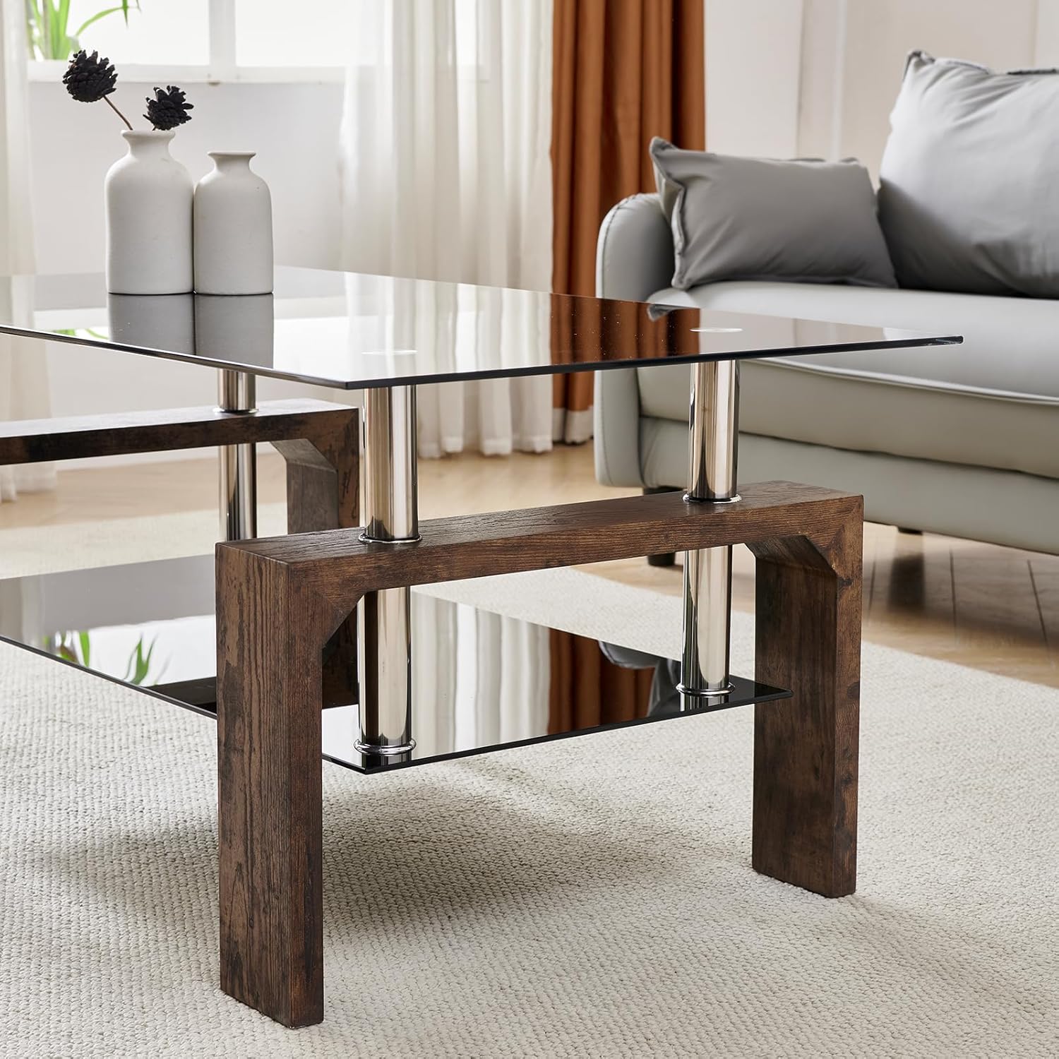 Living Room Rectangle Coffee Table Tea Table Suitable for Waiting Room Modern Side Coffee Table