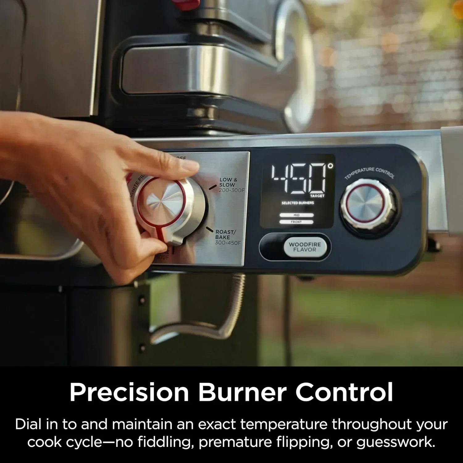 Ninja FlexFlame Grill and Smoker Electric Propane Grill Roaster BBQ Grill 5-in-1 Cooking System