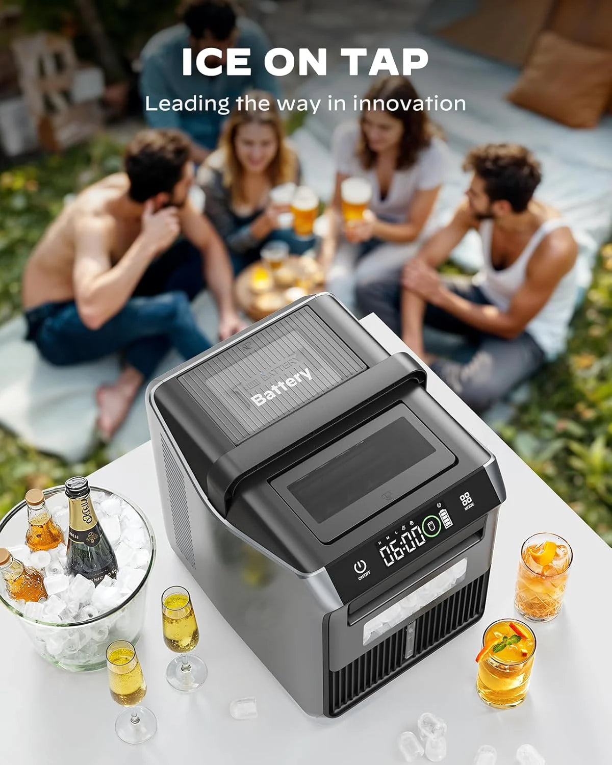 Nugget Ice Maker Countertop, Silonn Chewable Pellet Ice Machine with Self-Cleanin Function, 33lbs/24H Portable Ice Makers for Home Kitchen Officce, Black