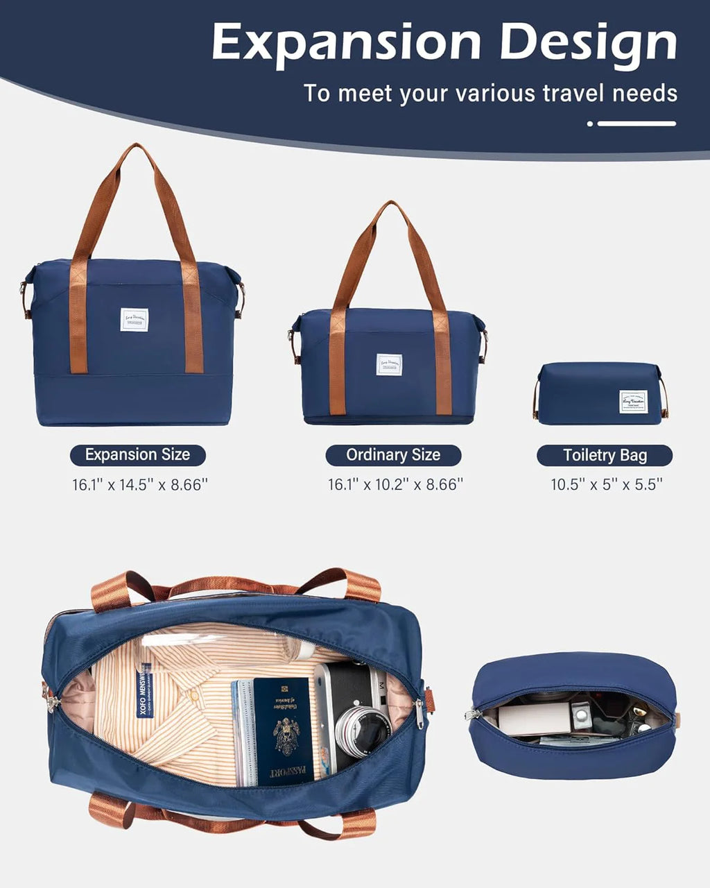 LONG VACATION 6 Piece Luggage Set Carry on Suitcase with ABS+PC hardshell, Spinner Wheels & YKK Zipper TSA Lock