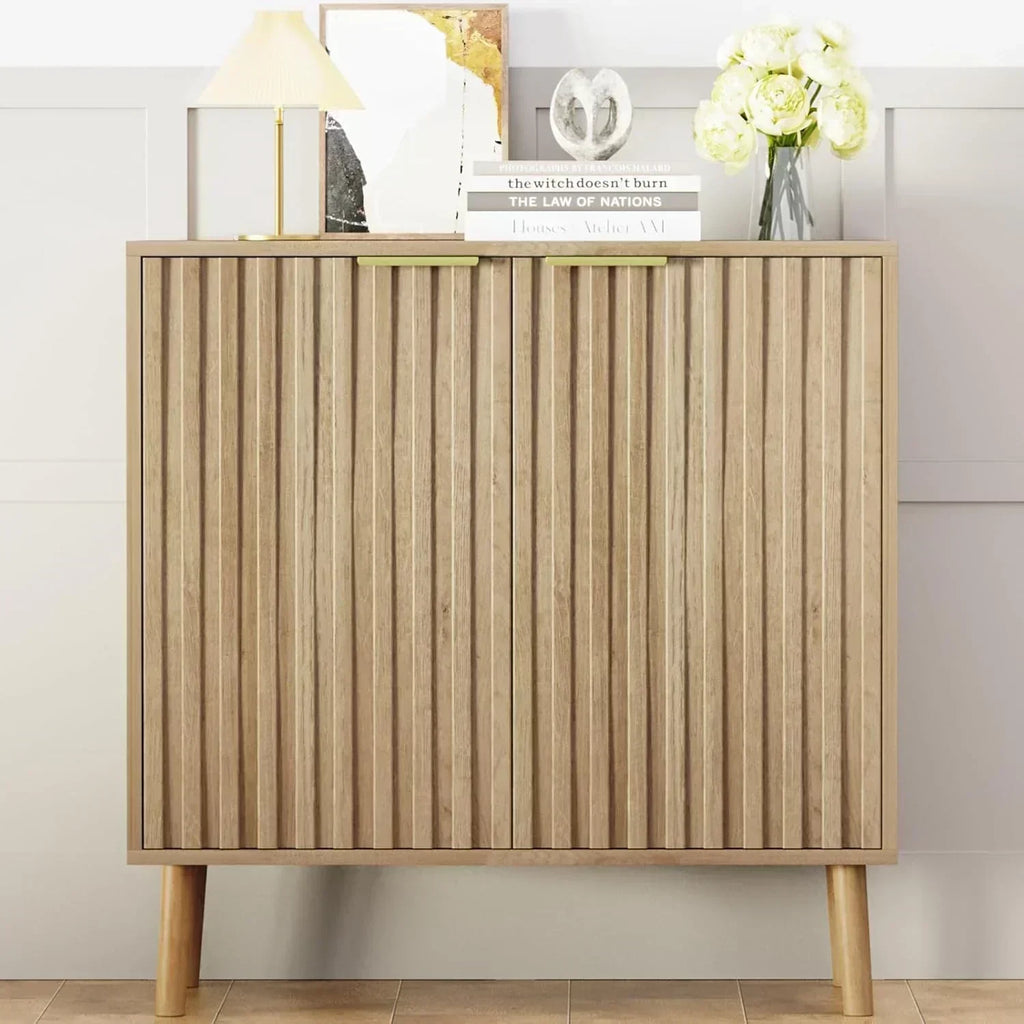 Free Standing Cabinet Black Wood for Living Room Bedroom Dining Room Hallway