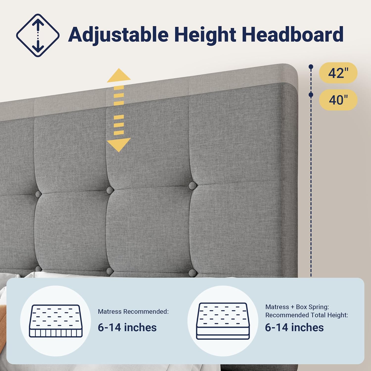 Allewie Upholstered Queen Size Platform Bed Frame with 4 Storage Drawers and Headboard