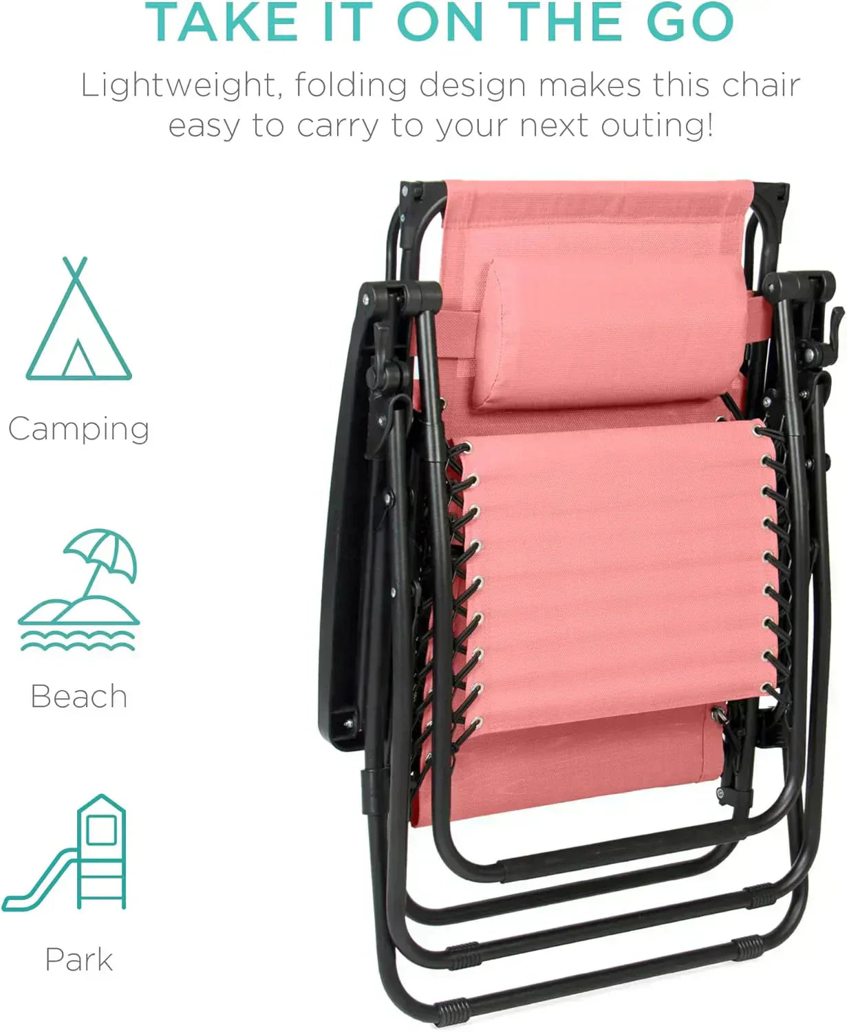 Best Choice Products Folding Zero Gravity Recliner Patio Lounge Chair Adjustable Canopy Shade