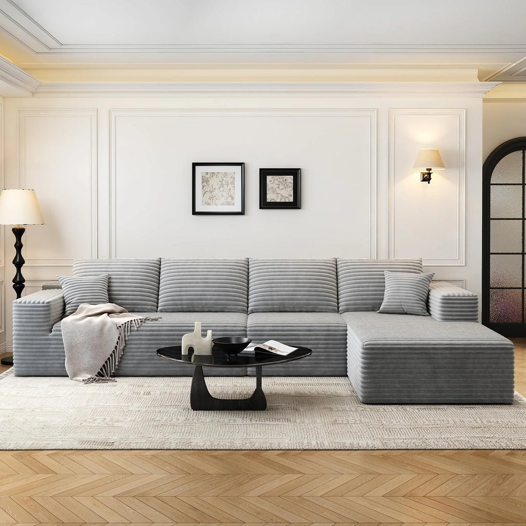 107.5 Cloud Modular Sectional Sofa Couch with L-Shape Chaise,Modern Minimalist Upholstered Couches