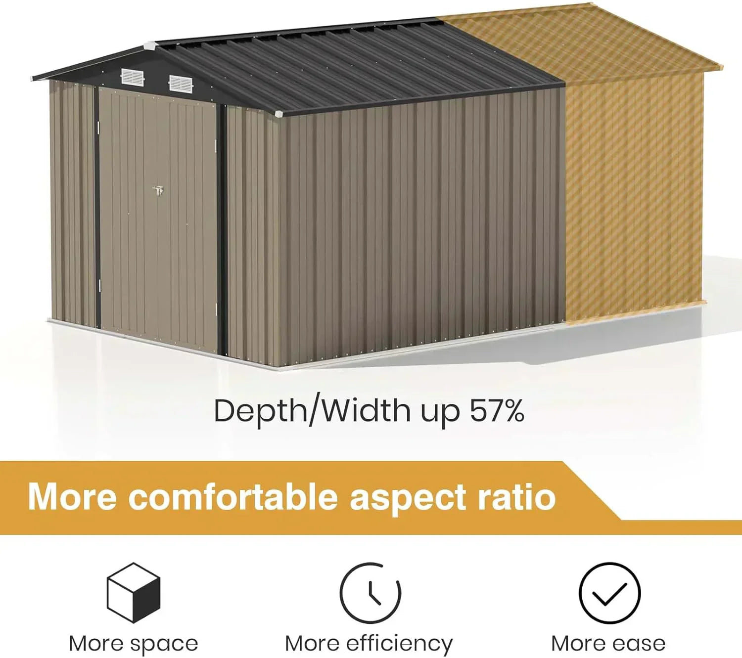 Patiowell 5x3 FT Outdoor Storage Shed Tool Shed with Sloping Roof and Lockable Door Metal Shed