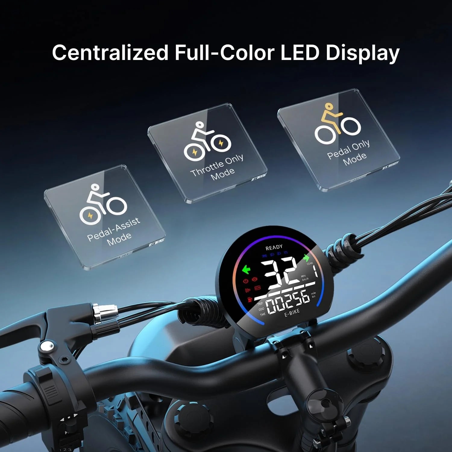 DEEPOWER QS7 Electric Bike for Adults, 1500W Peak Power 32MPH E-Bike