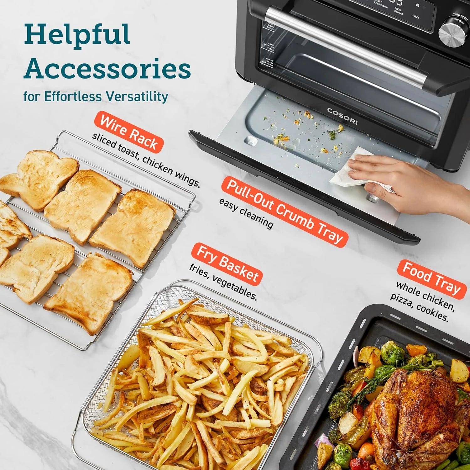 COSORI Smart 12-in-1 Air Fryer Toaster Oven Combo Airfryer Convection Oven Countertop