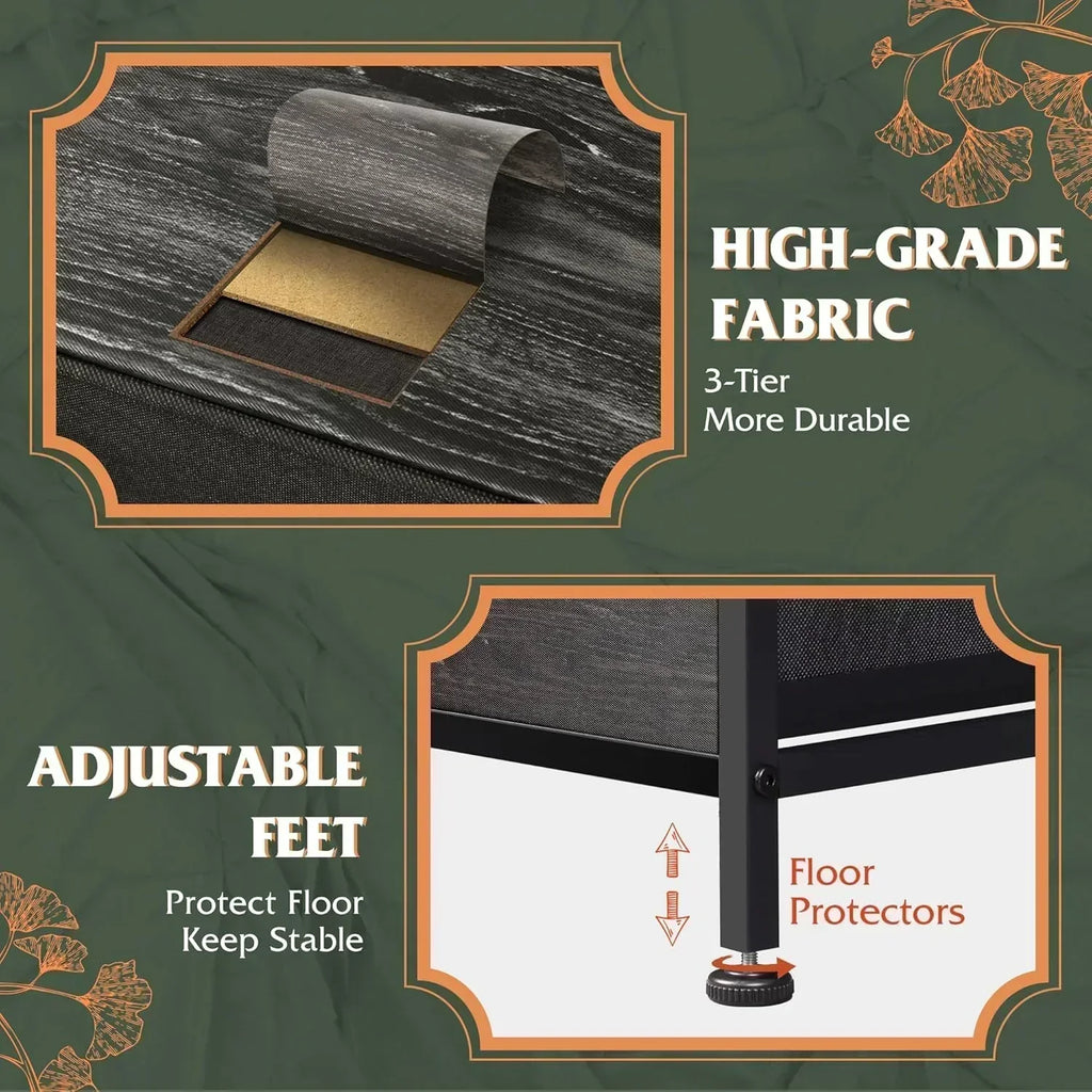 Storage Organizer Unit 11 Fabric Bins Storage Drawers Organizer Steel Frame Tall Storage Tower