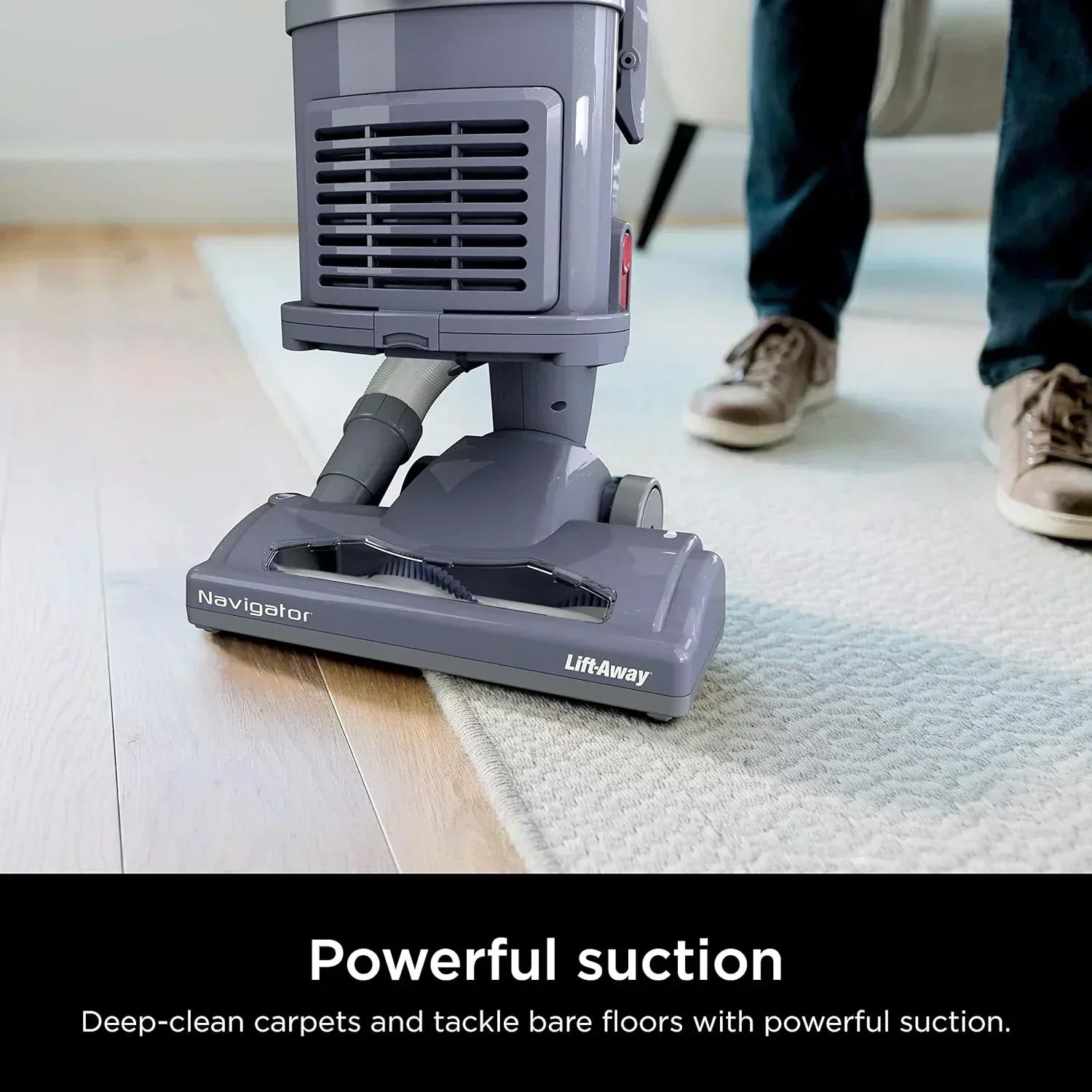 Upright Vacuum Navigator Lift-Away Deluxe Capacity HEPA Filter Swivel Steering Upholstery Tool