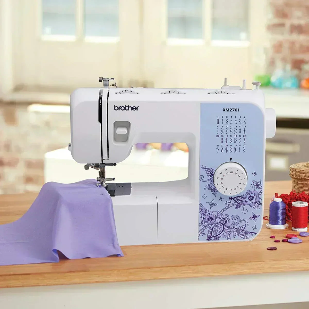 Brother XM2701 Sewing Machine Lightweight Full Featured 27 Stitches 6 Included Feet