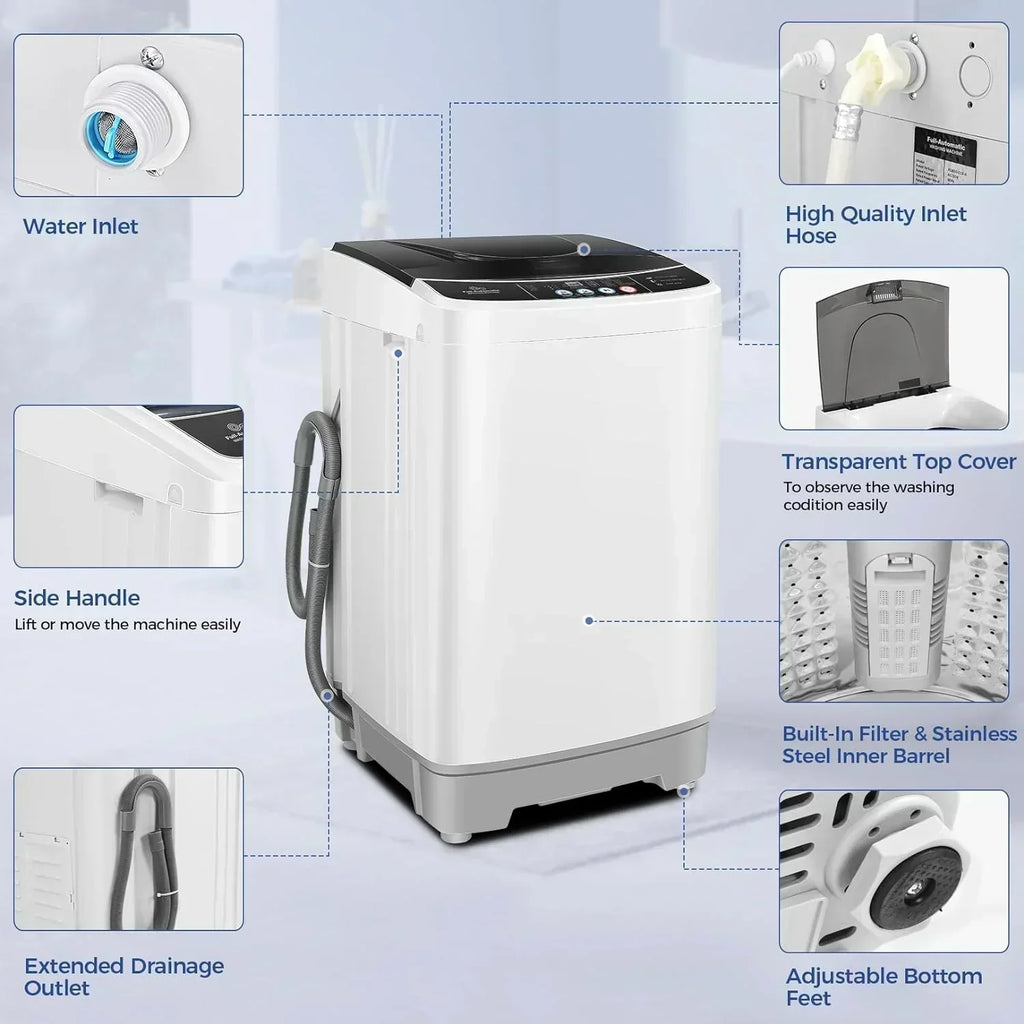20Lbs Portable Washing Machine Nictemaw Portable Washer 2.8 Cu.ft Washer and Dryer Combo