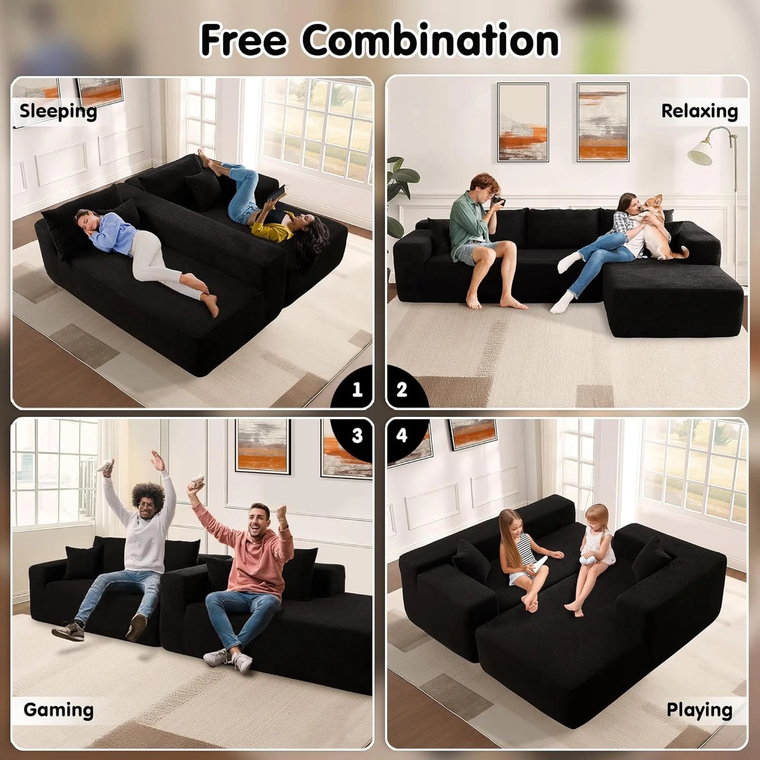 Ovios 104 Cloud Section Sofa L-shaped lounge chair, modern modular sofa
