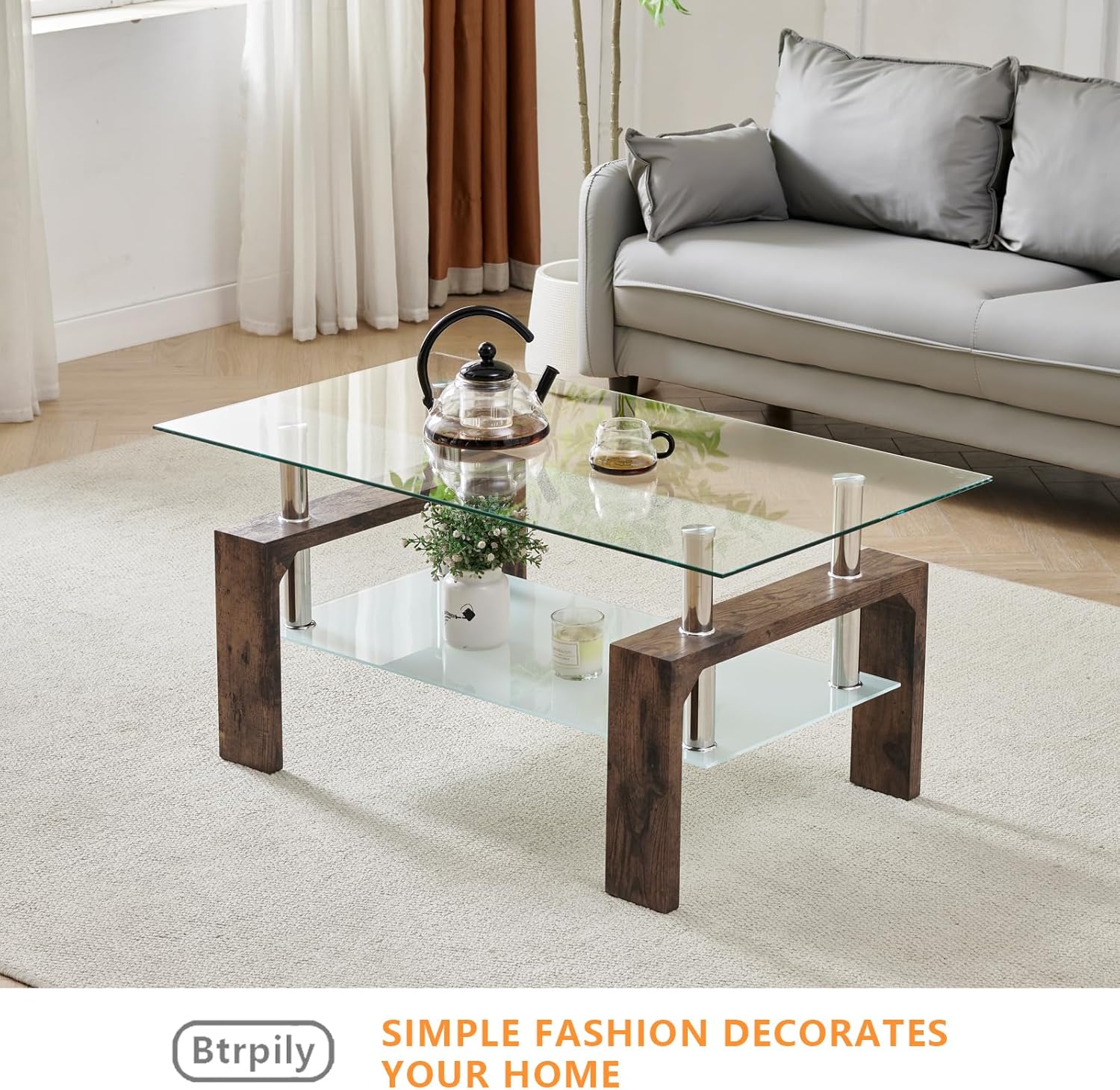 Living Room Rectangle Coffee Table Tea Table Suitable for Waiting Room Modern Side Coffee Table