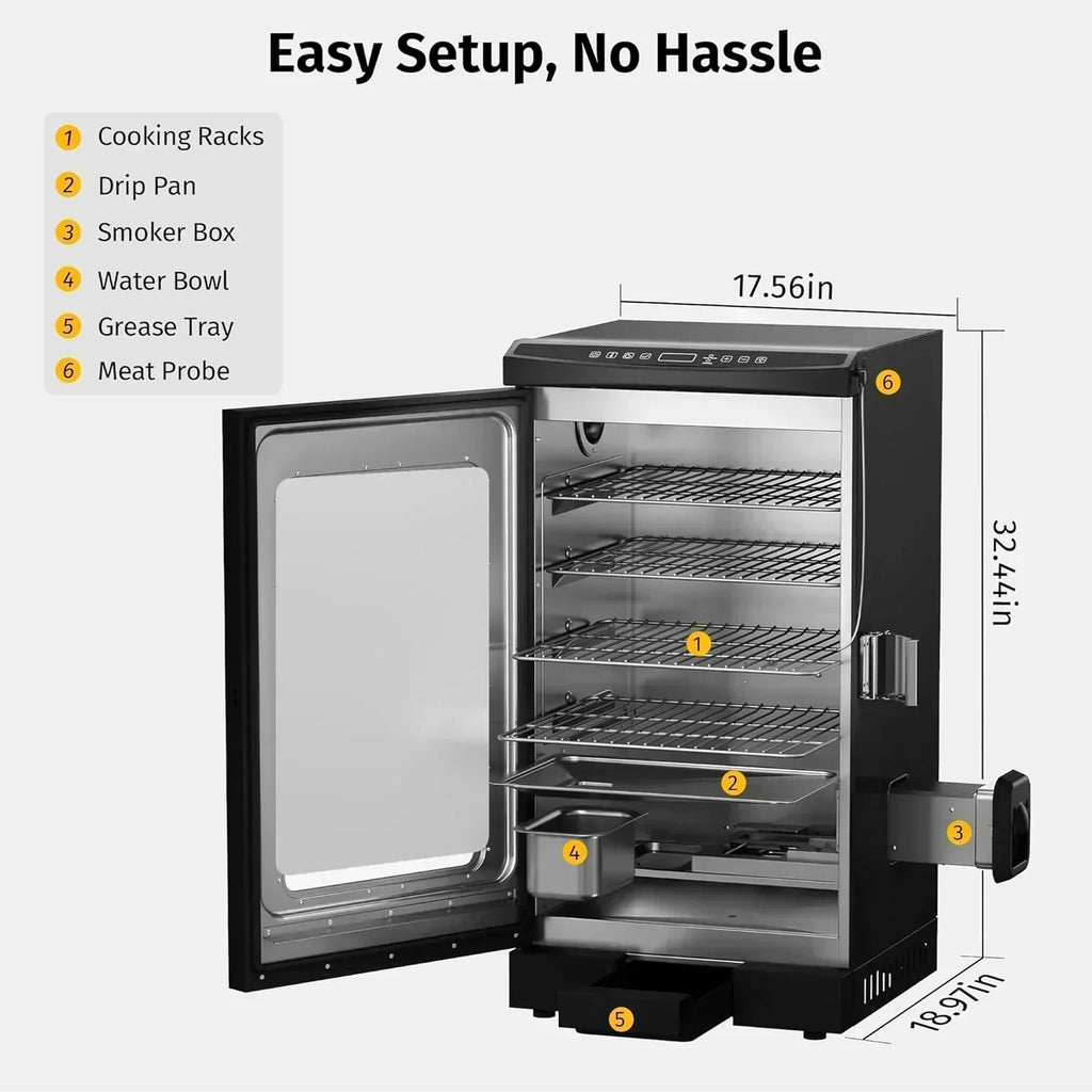 EAST OAK 30 Outdoor Electric Smoker Built-in meat probe smokes up to 6 times longer