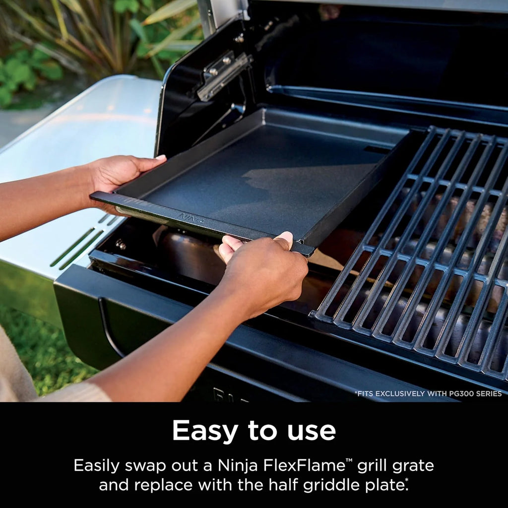 Ninja FlexFlame, Grill and Smoker, Electric and Propane Grill, Roaster, BBQ Grill, 5-in-1 Cooking System, 3 Burner, Digital Control, Outdoor Cooking, Griddle, Pizza Maker, Stainless Steel, PG301