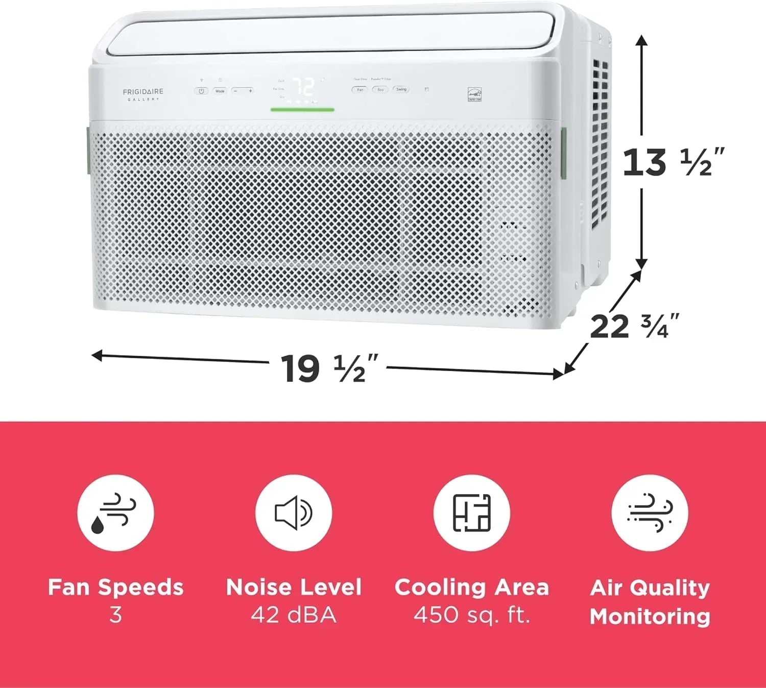 Frigidaire GHWQ103WC1 Inverter Quiet Temp Room Air Conditioner 10,000 BTU with Wi-Fi Connected