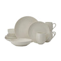 Swirl Coupe 16 Piece Dinnerware Set Service For 4 White