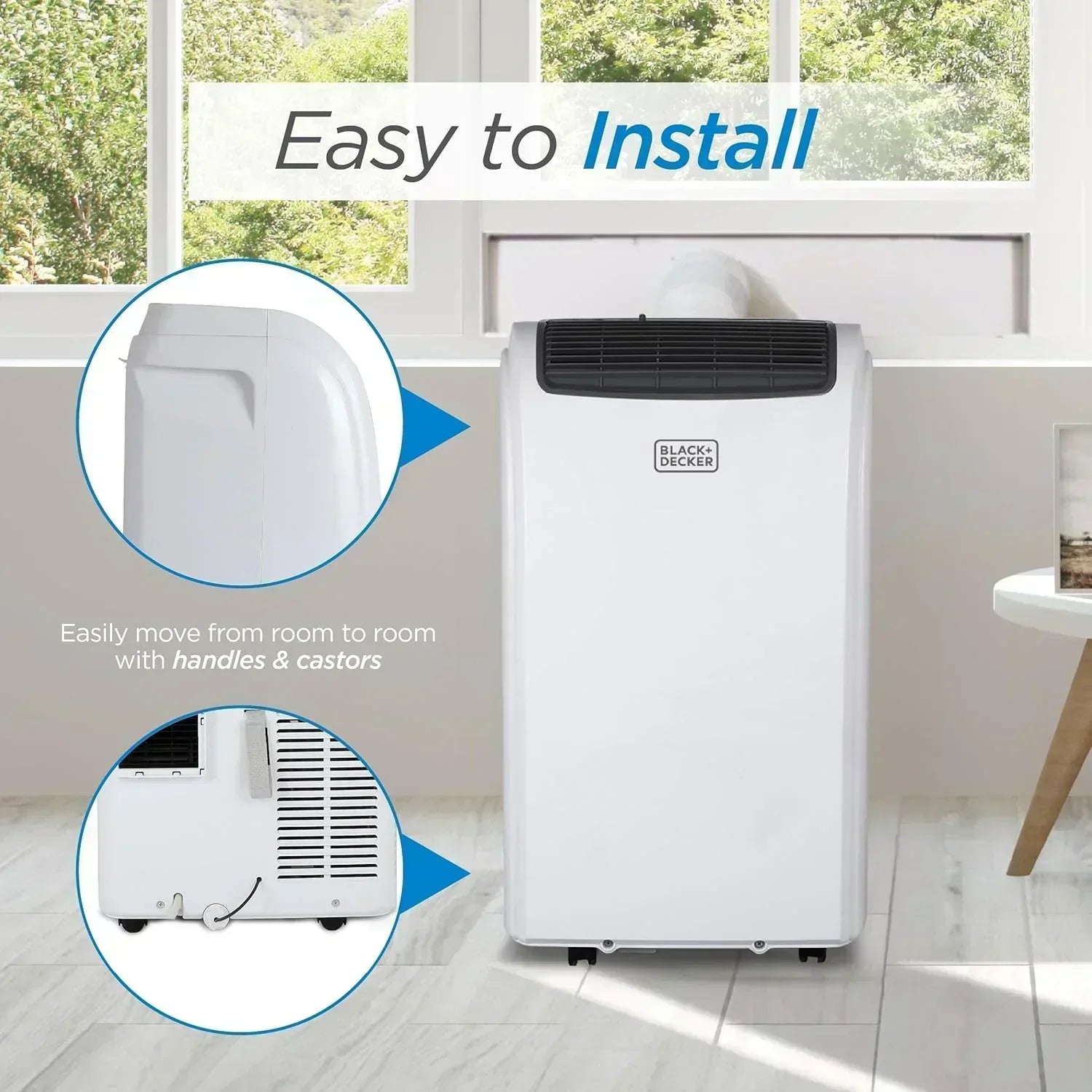 BLACK+DECKER 10,000 BTU Portable Air Conditioner for Rooms up to 450 Sq with Remote Control