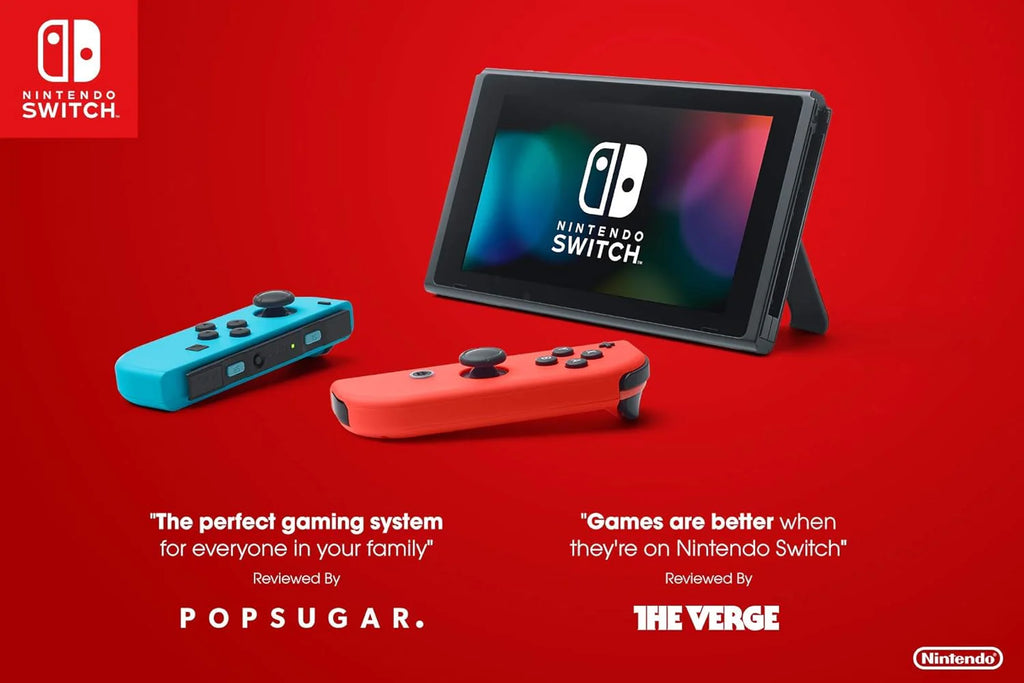 Nintendo Switch Neon Red and Neon Blue Joy-Con (Renewed)